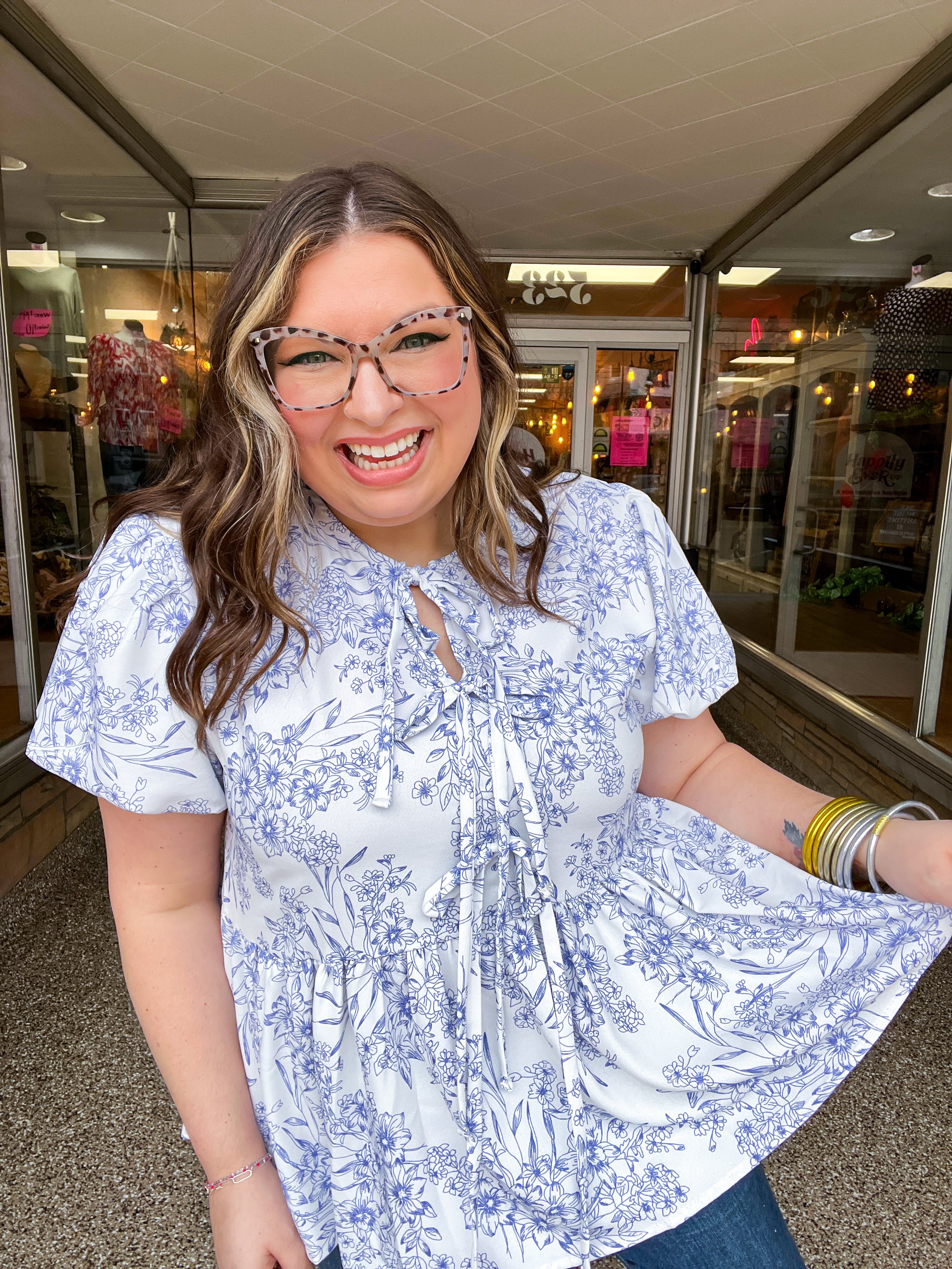 Lavender Breeze Tie Blouse