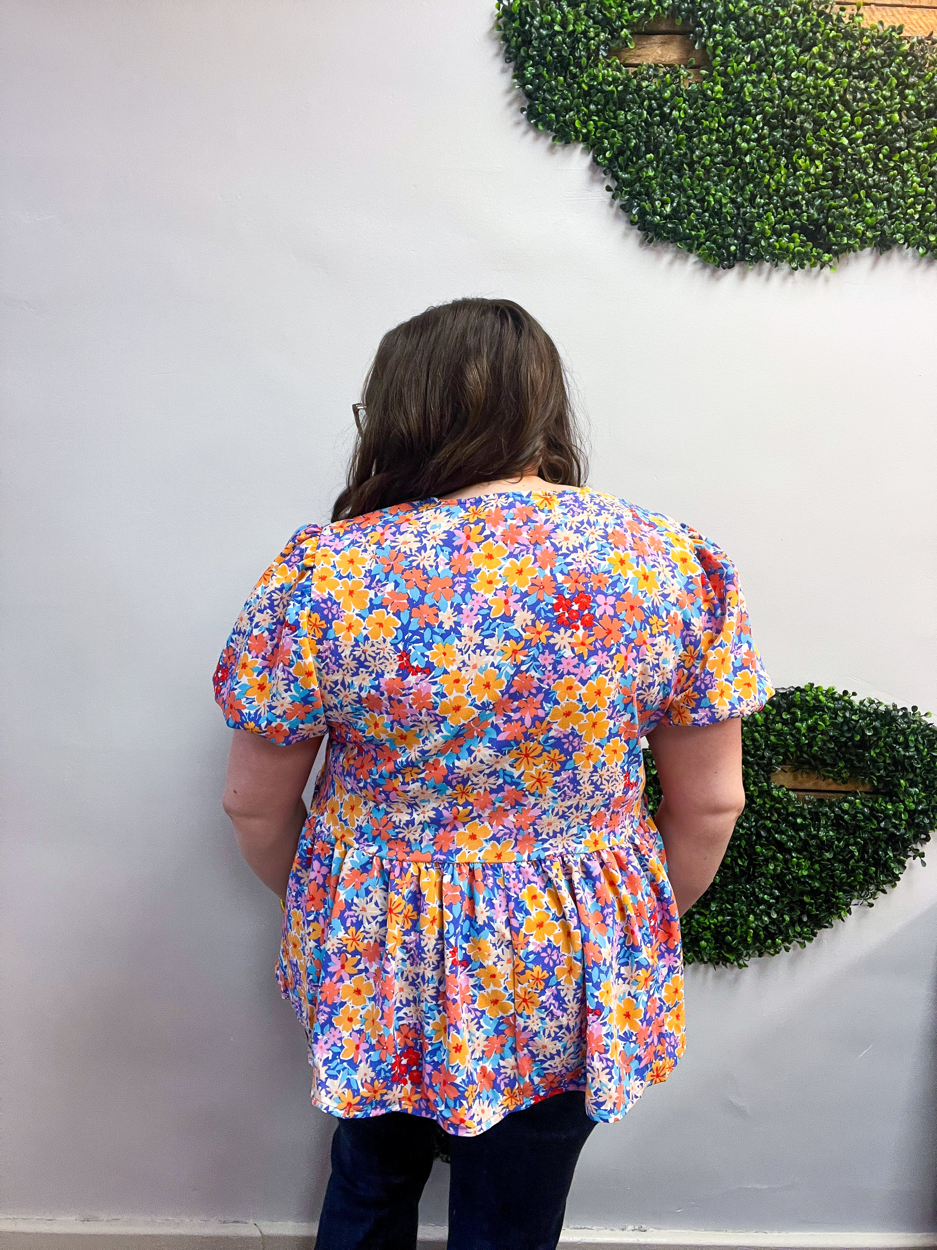 Sunset Petals Tie Blouse