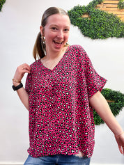 Wild Side Vibes Top in Fuchsia