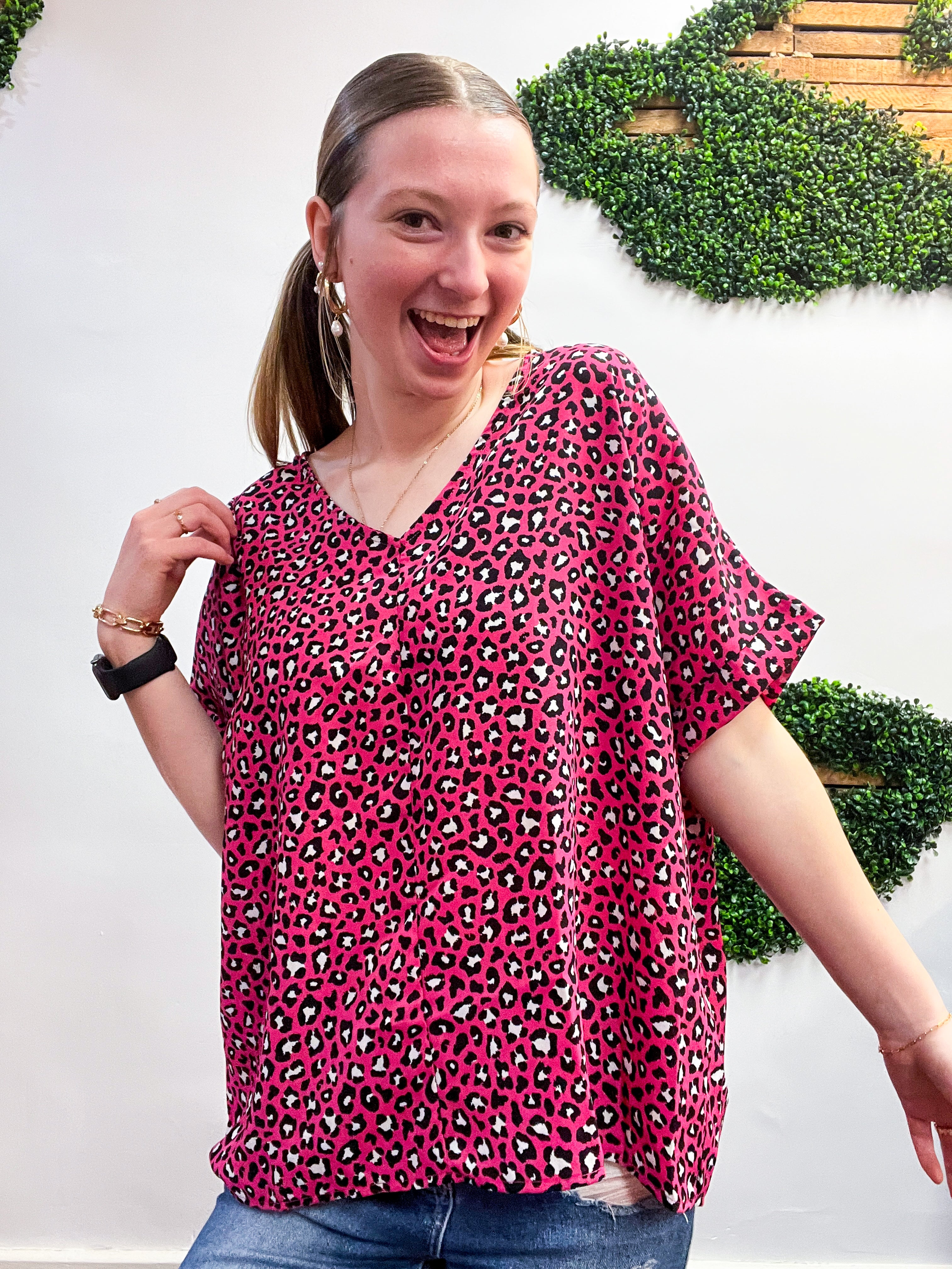 Wild Side Vibes Top in Fuchsia