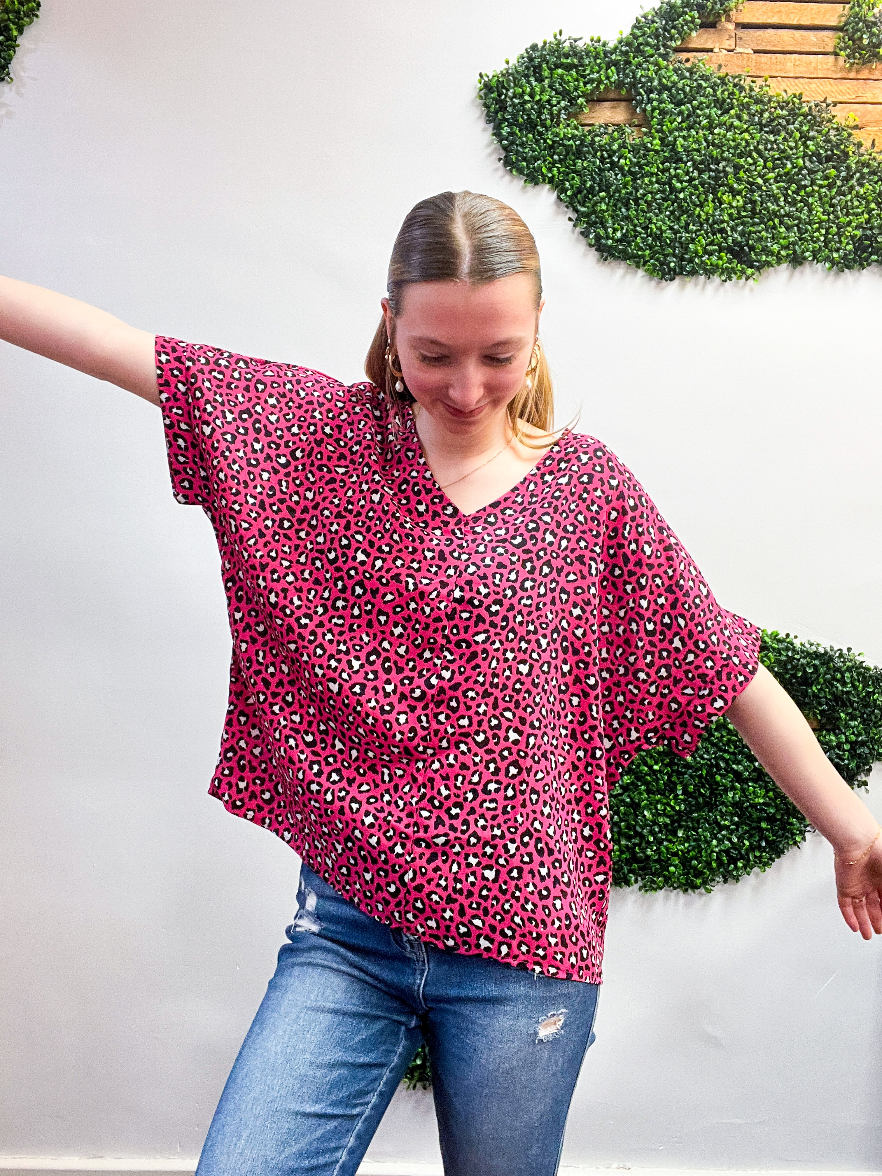 Wild Side Vibes Top in Fuchsia