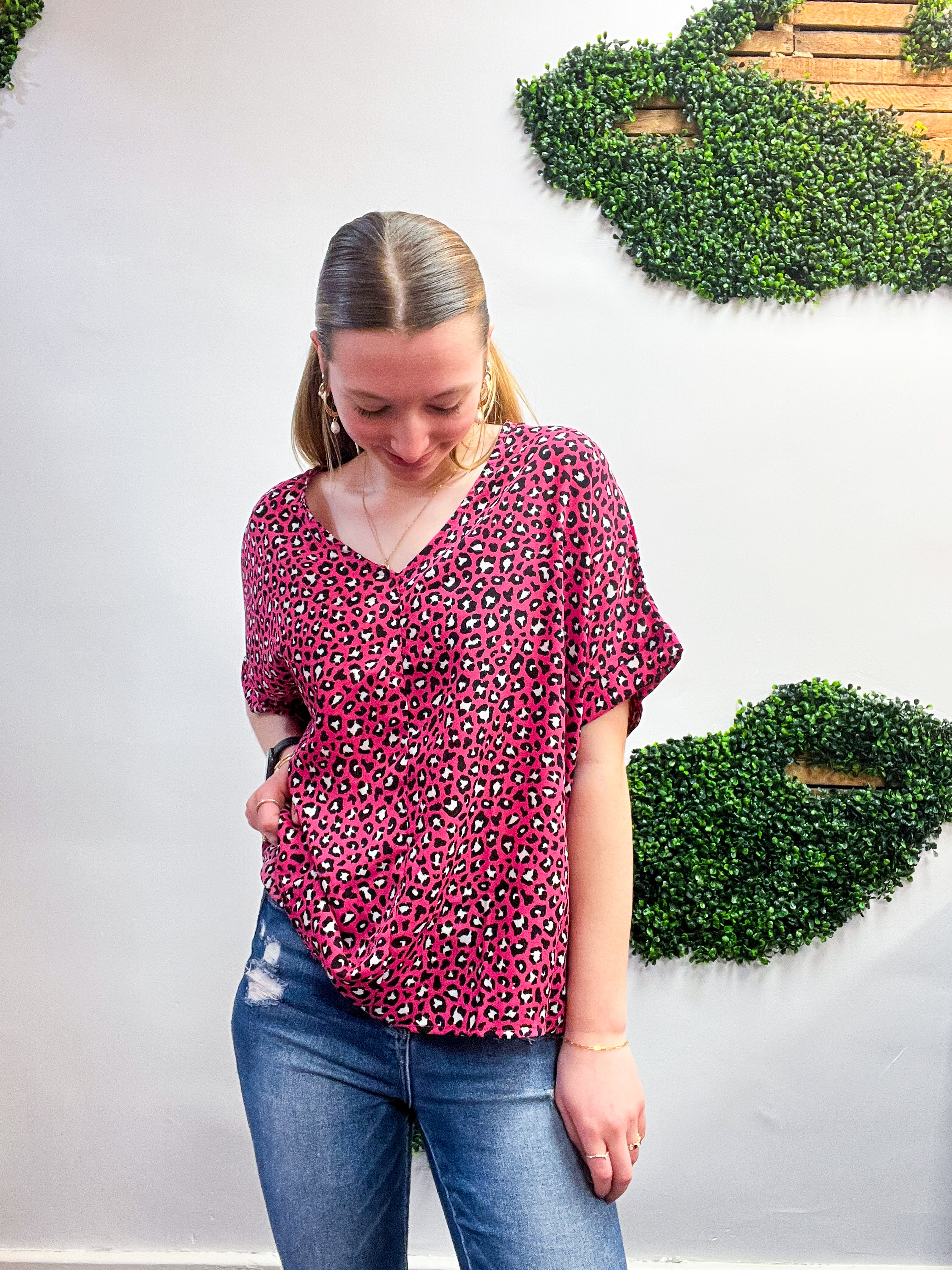 Wild Side Vibes Top in Fuchsia