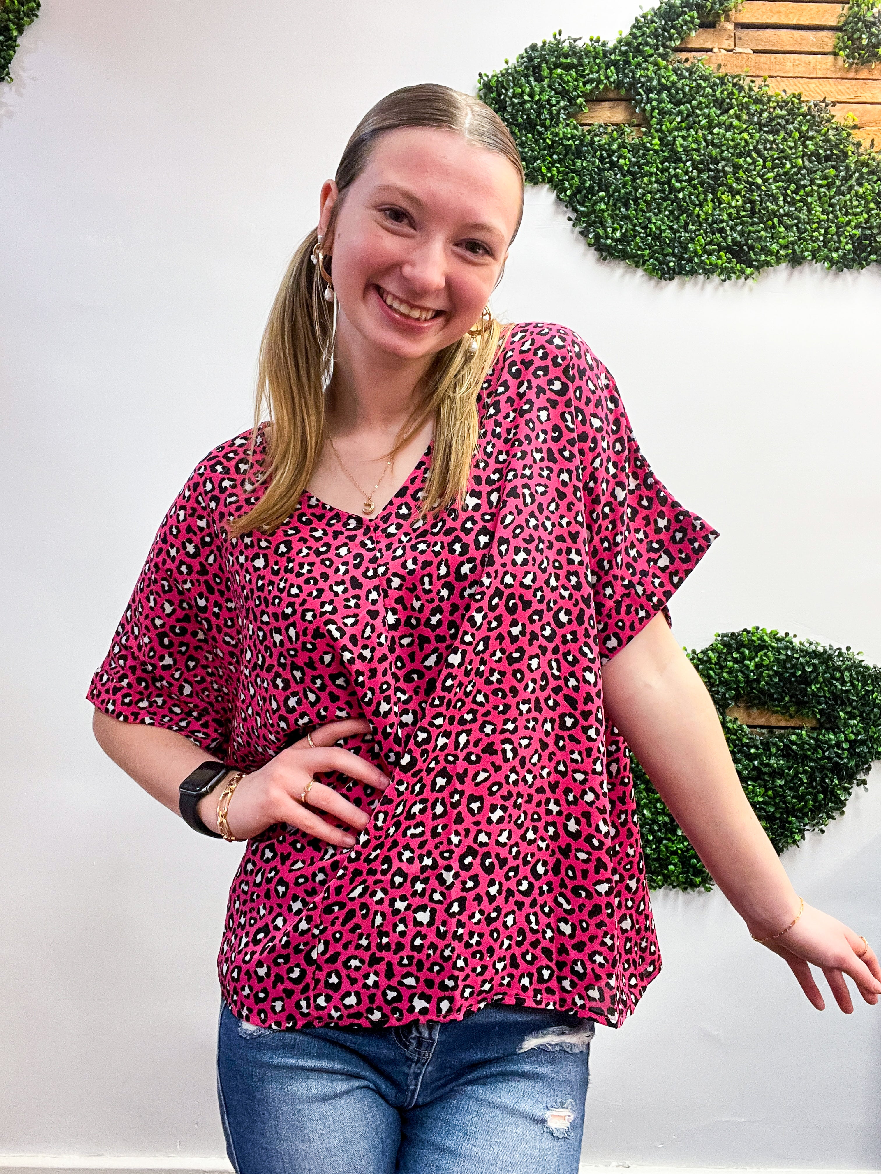 Wild Side Vibes Top in Fuchsia
