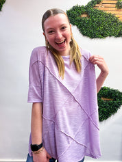 Cross-Stitch Comfort Top in Lavender