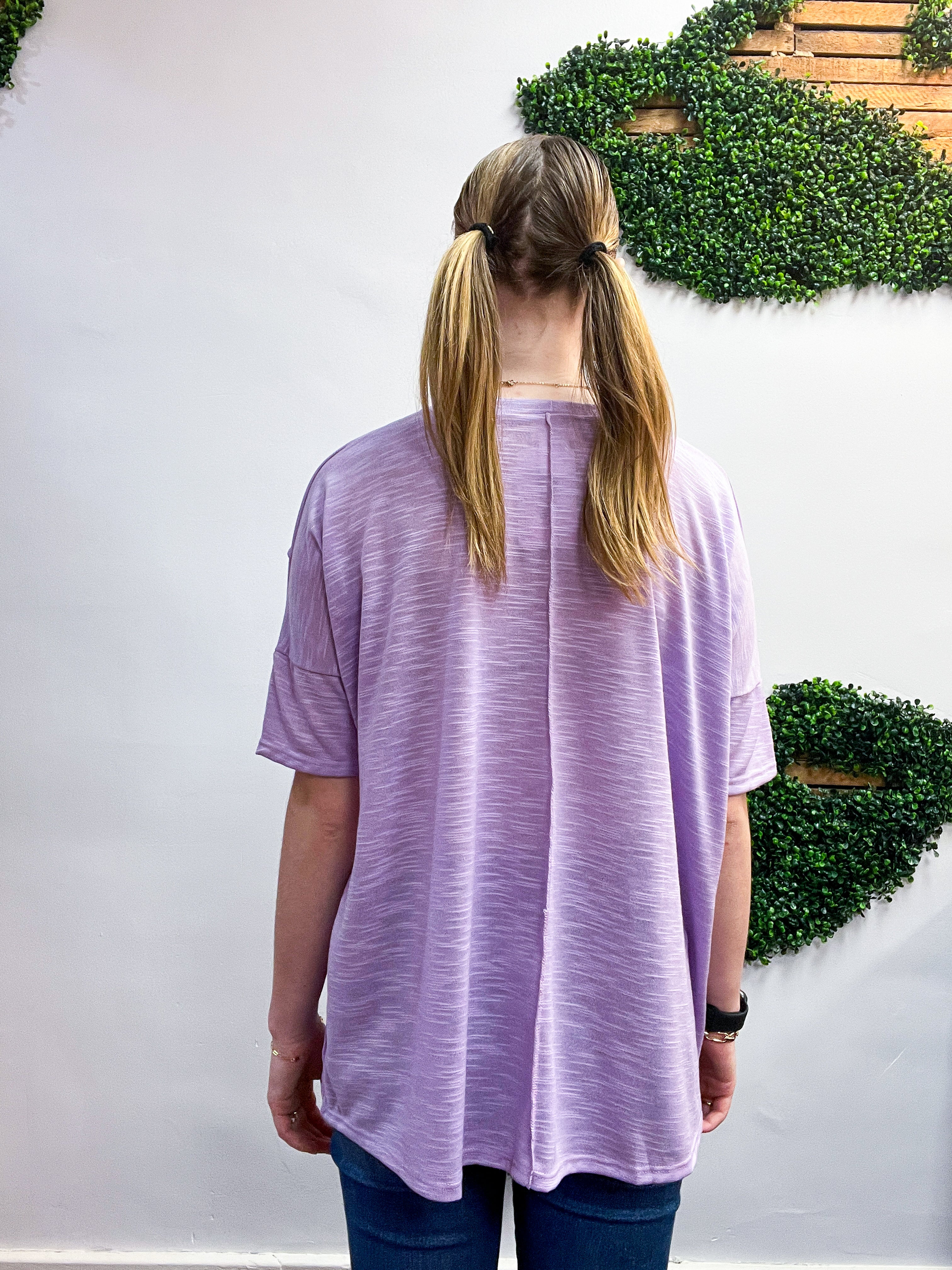 Cross-Stitch Comfort Top in Lavender