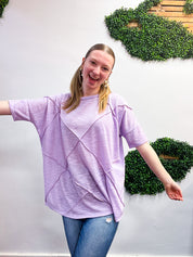 Cross-Stitch Comfort Top in Lavender