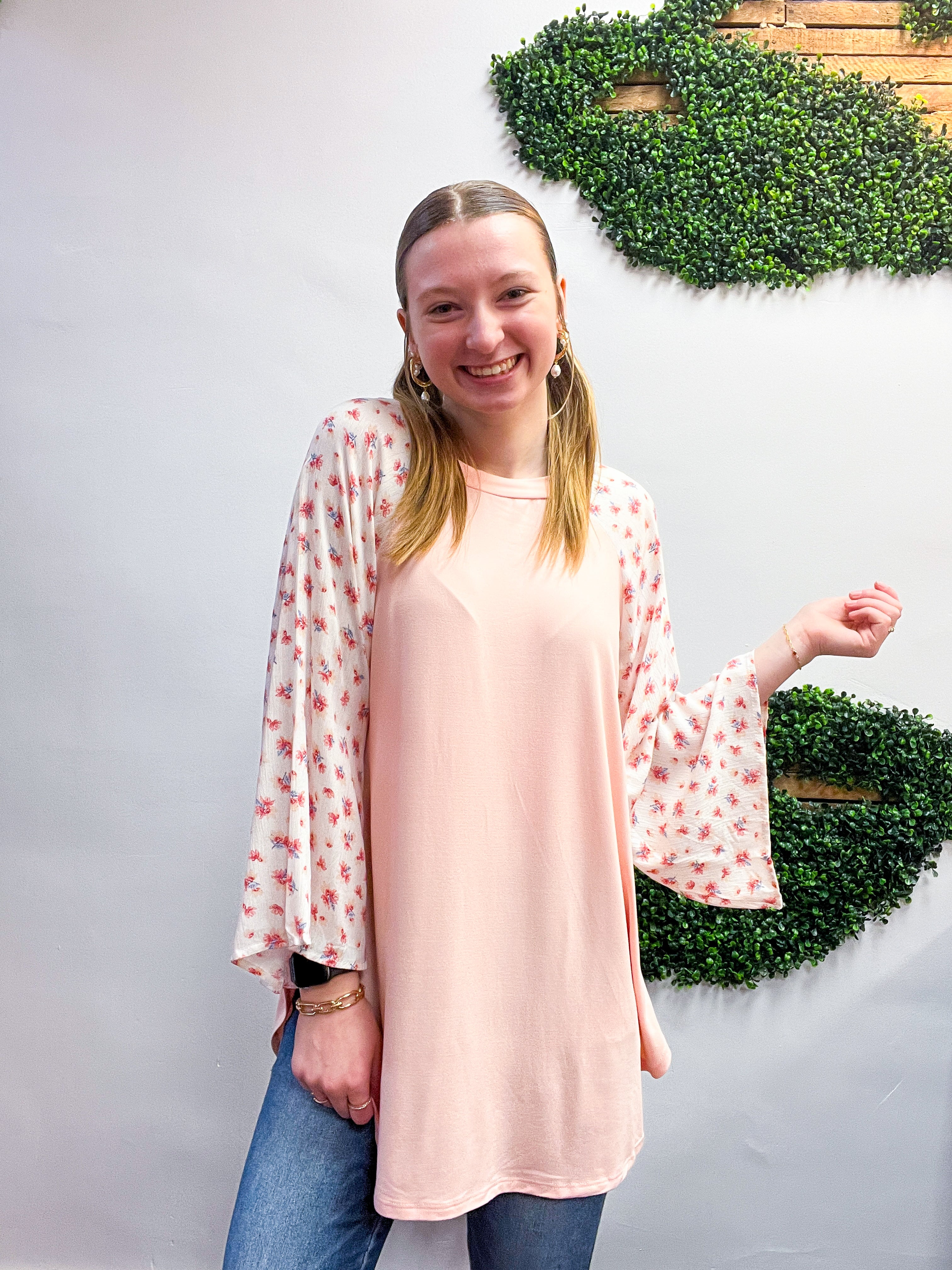 Daisy Dream Raglan Top in Pink