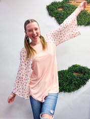 Daisy Dream Raglan Top in Pink