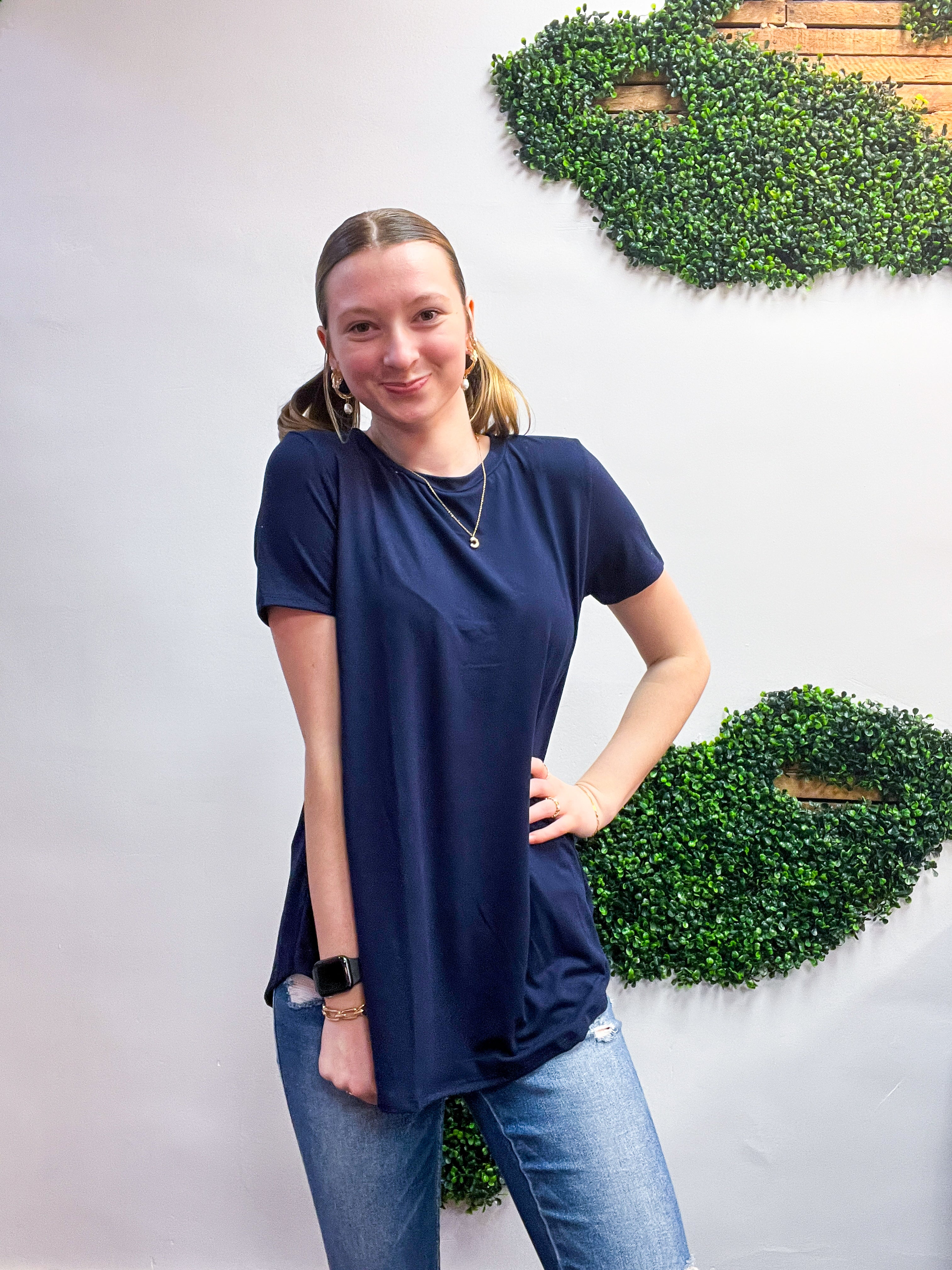 Butter Soft Bliss Tee in Navy