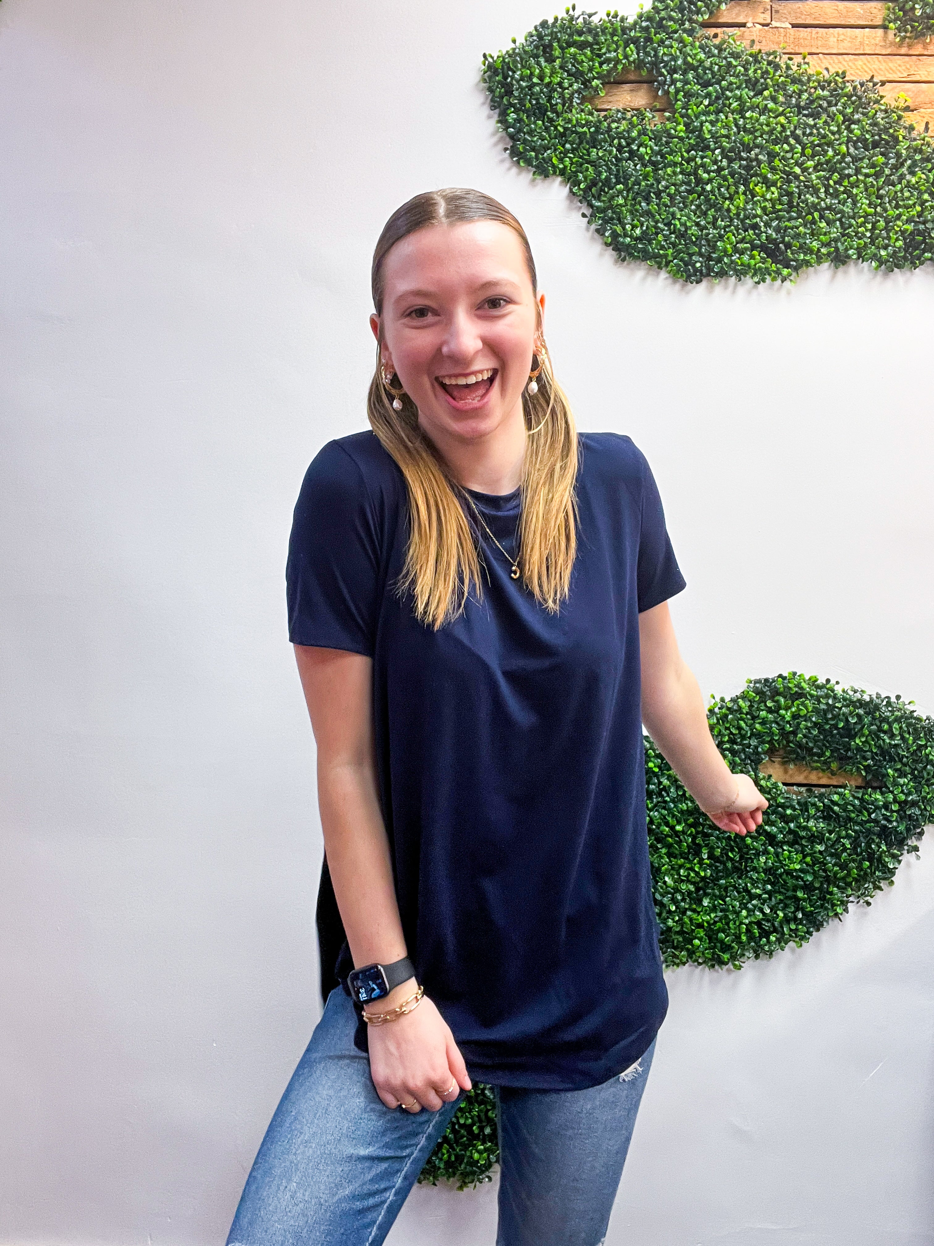 Butter Soft Bliss Tee in Navy