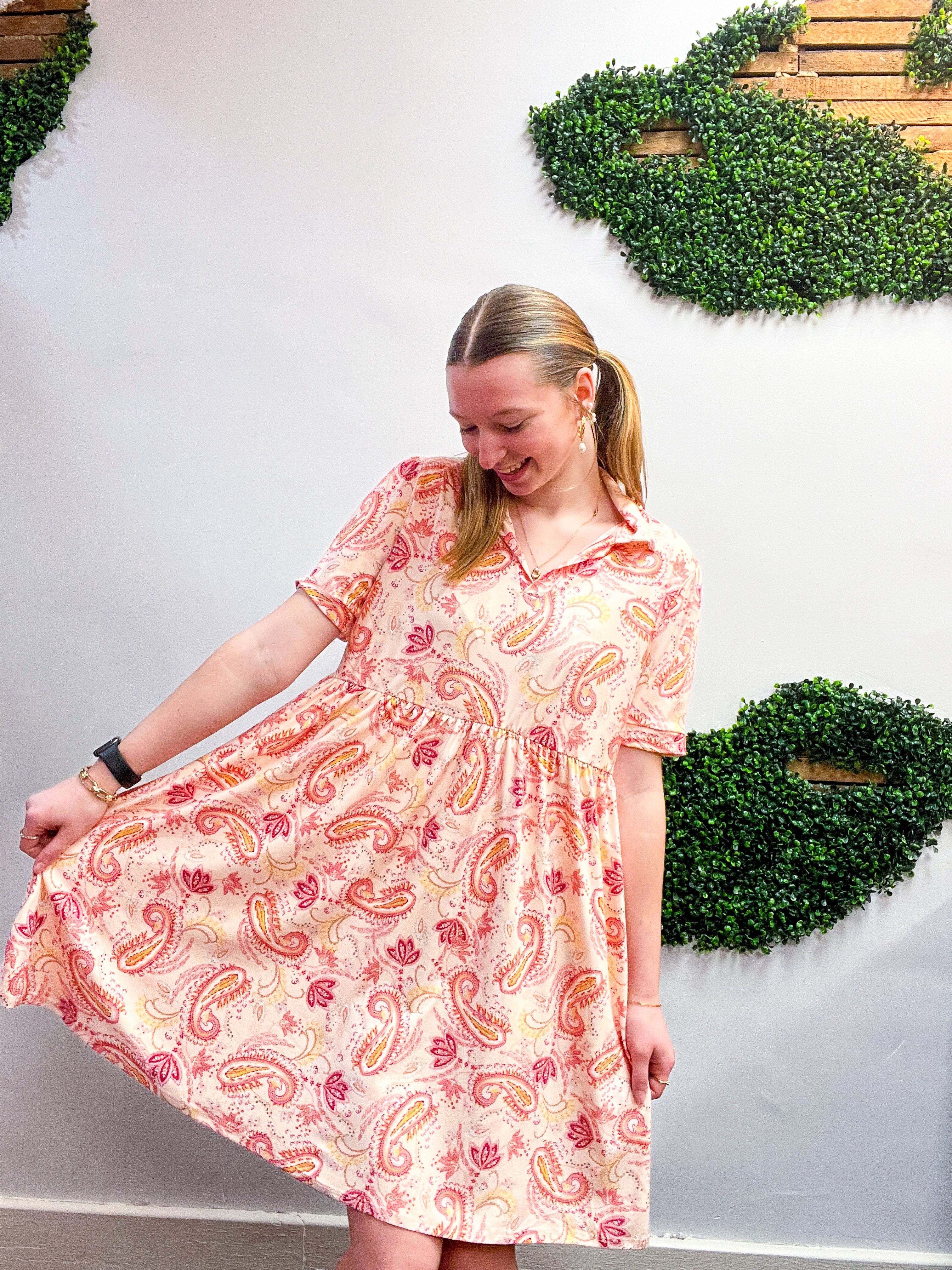 Sweet Paisley Dream Dress in Blush