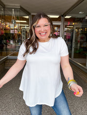 Butter Soft Bliss Tee in Off White