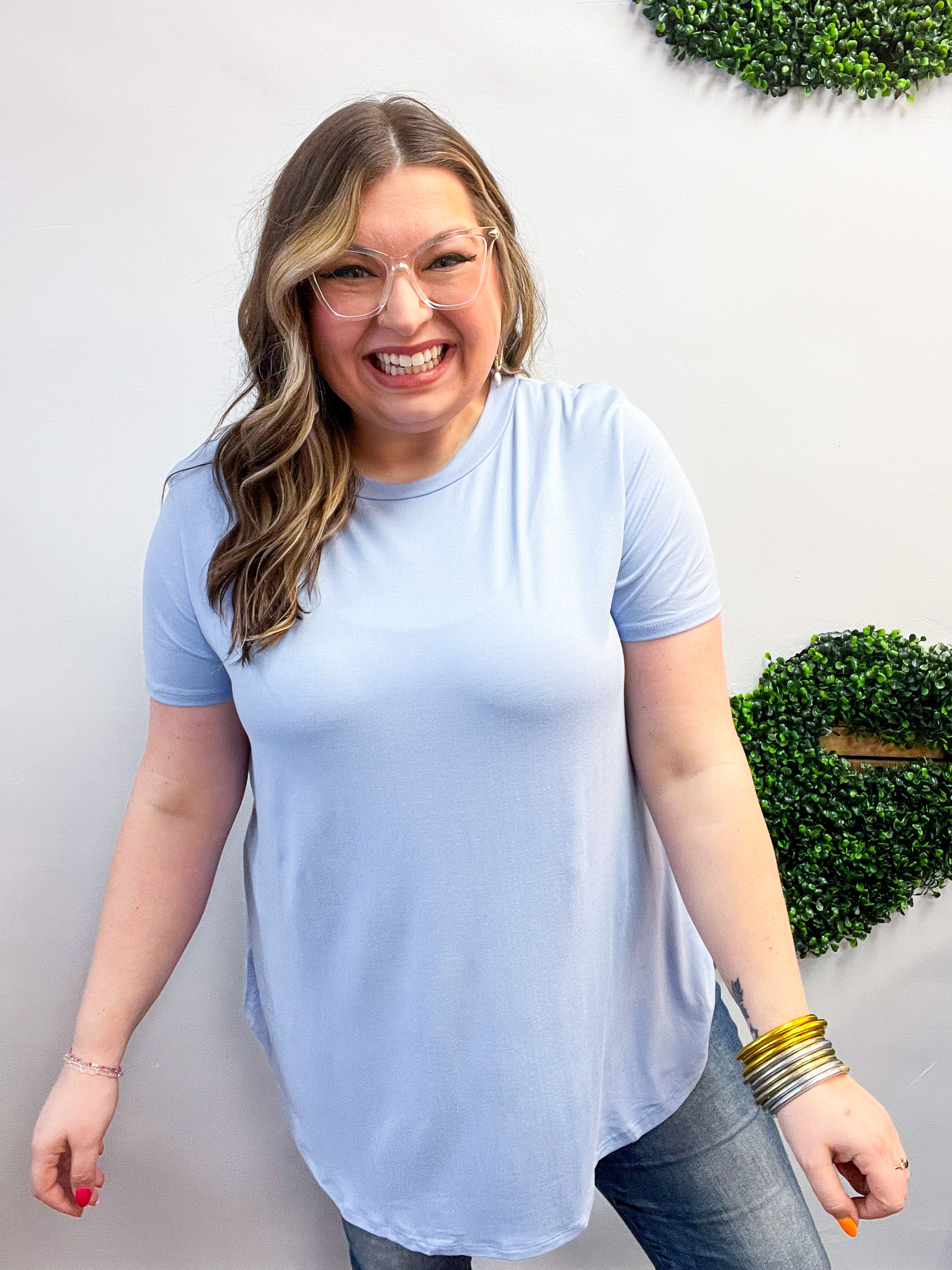 Butter Soft Bliss Tee in Powder Blue