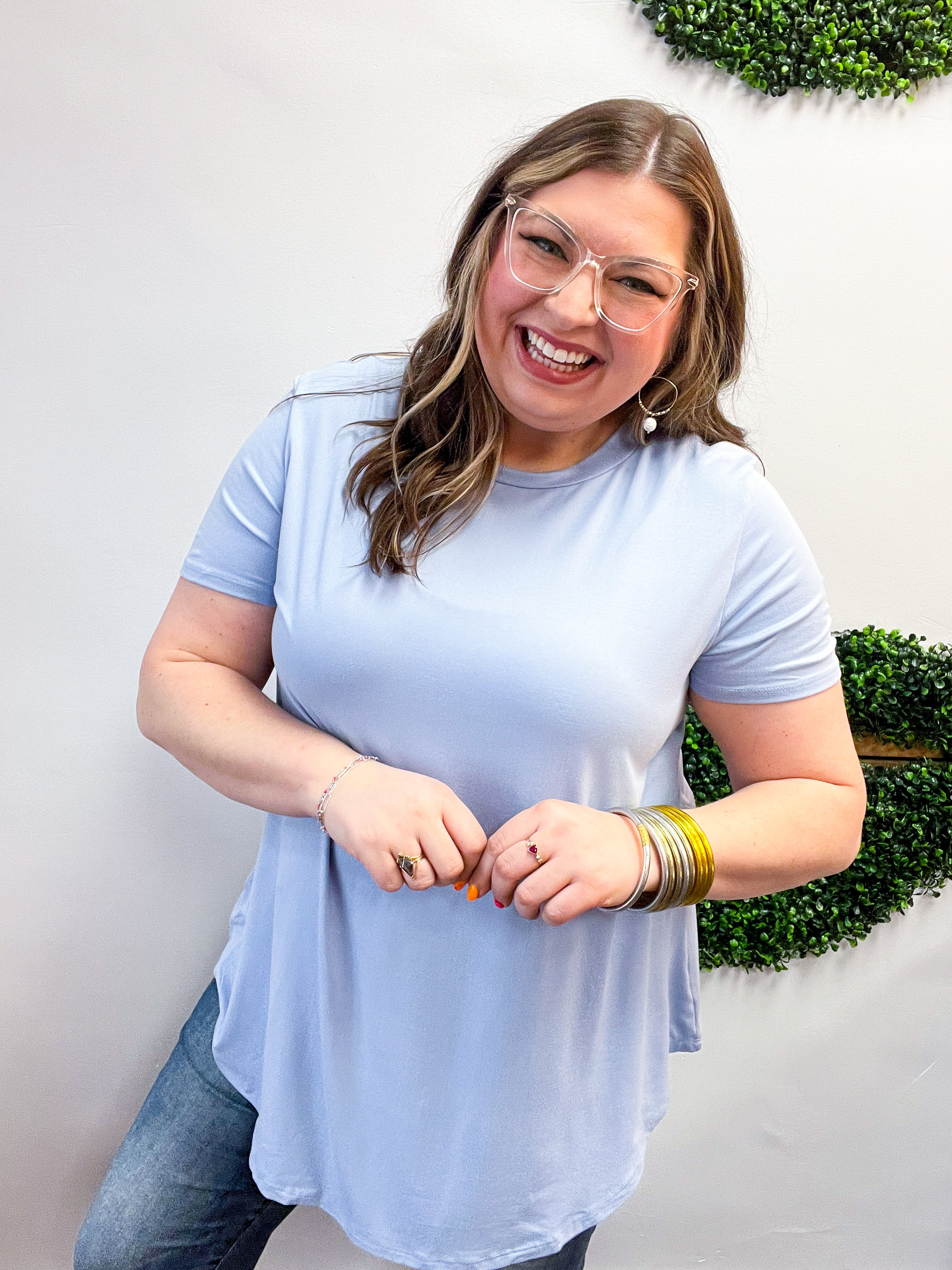 Butter Soft Bliss Tee in Powder Blue