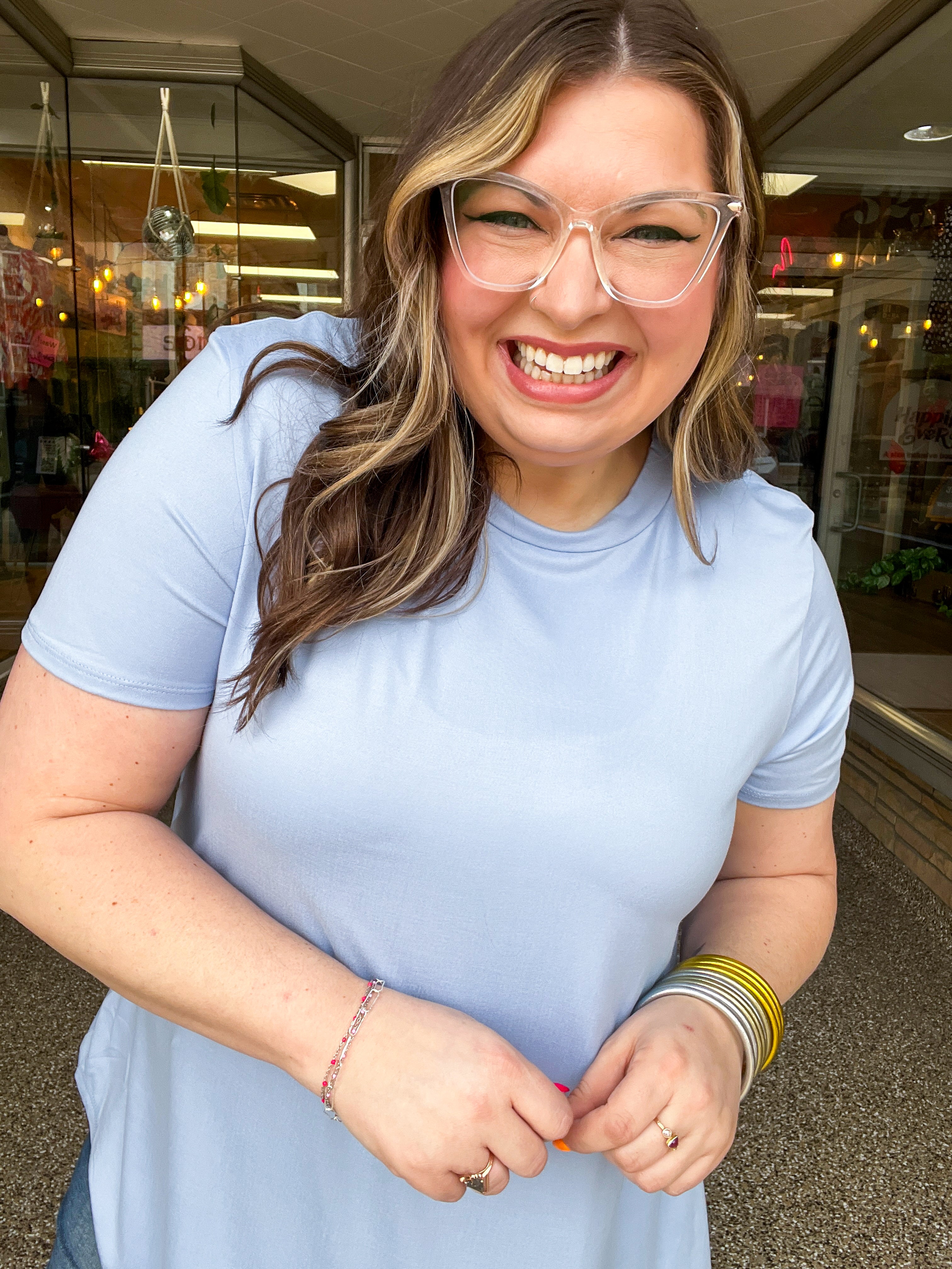 Butter Soft Bliss Tee in Powder Blue