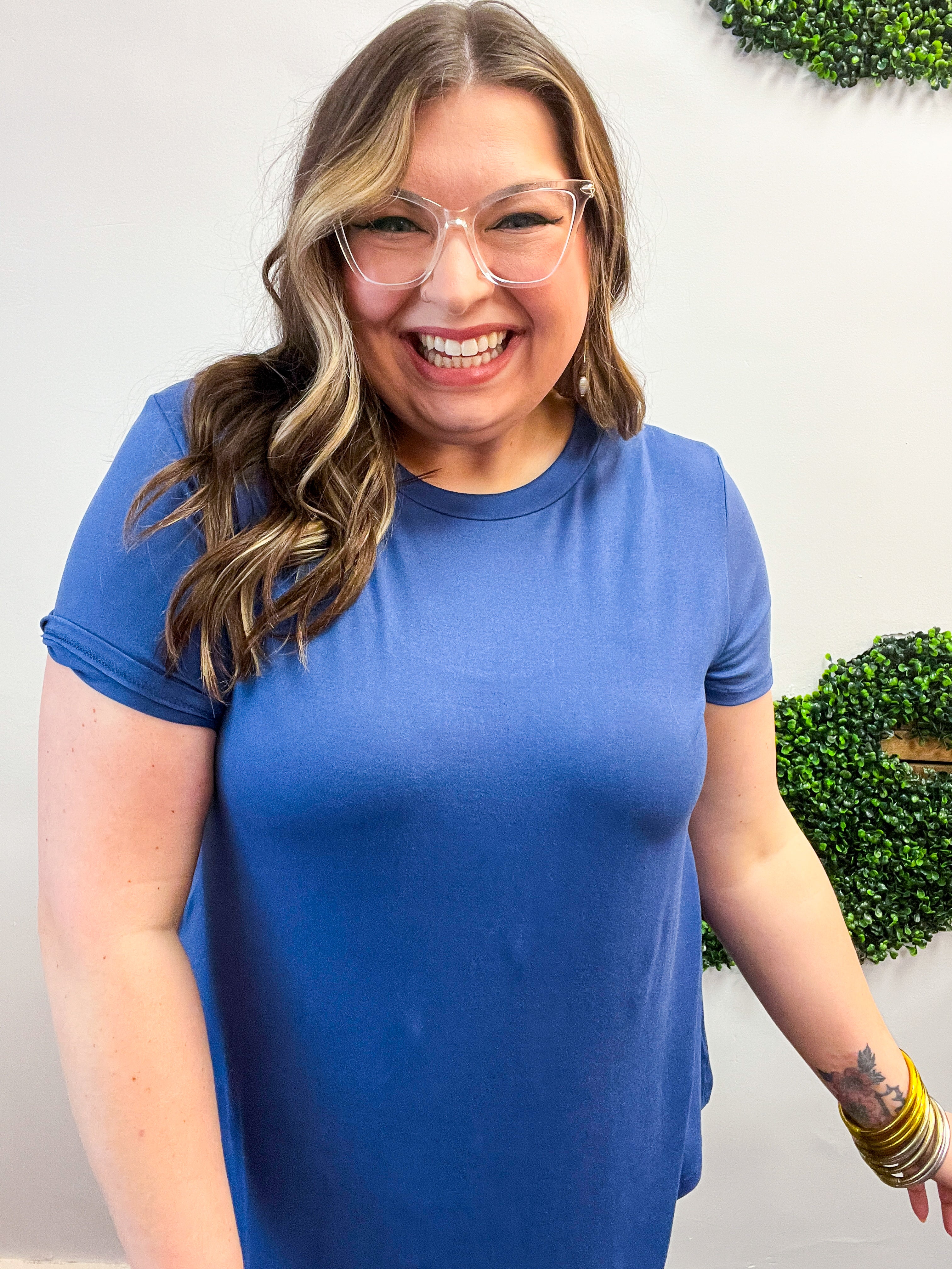 Butter Soft Bliss Tee in Denim Blue