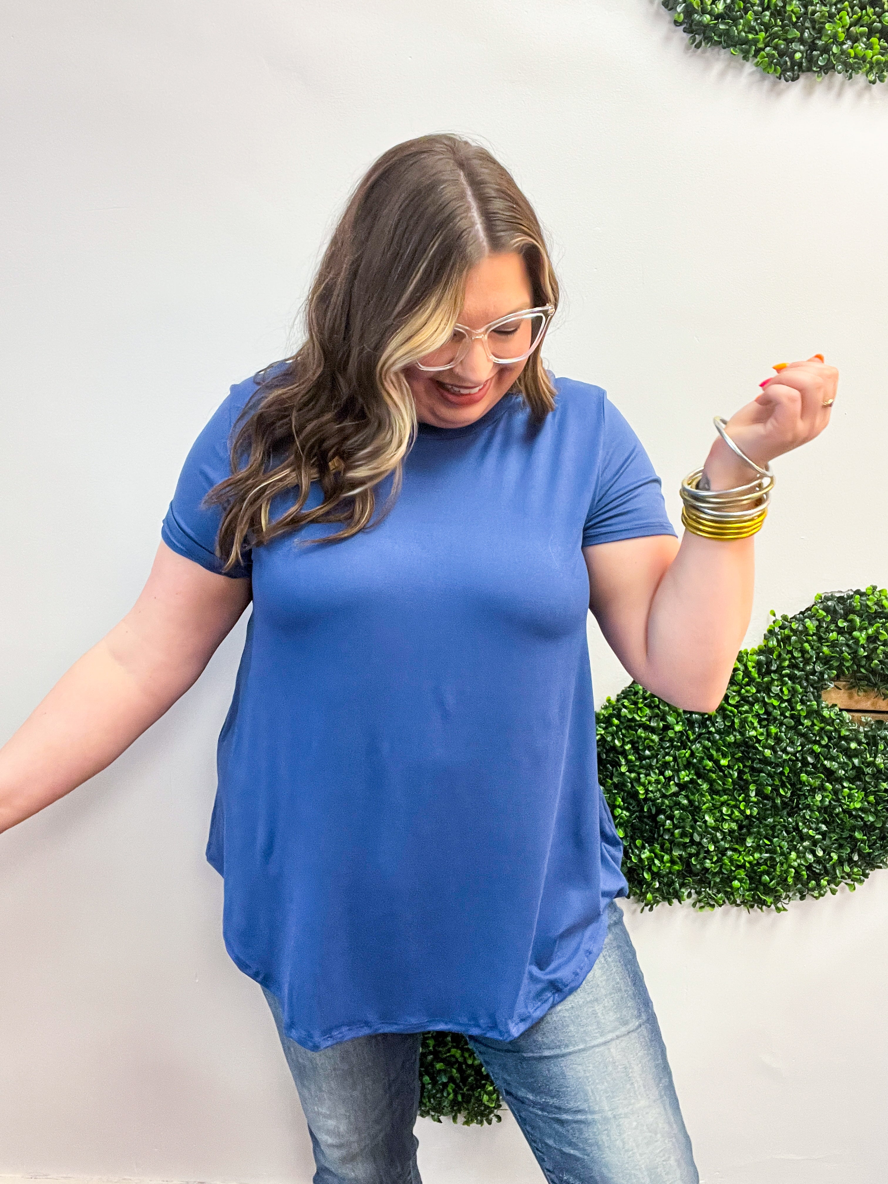 Butter Soft Bliss Tee in Denim Blue