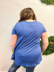 Butter Soft Bliss Tee in Denim Blue