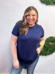 Butter Soft Bliss Tee in Navy