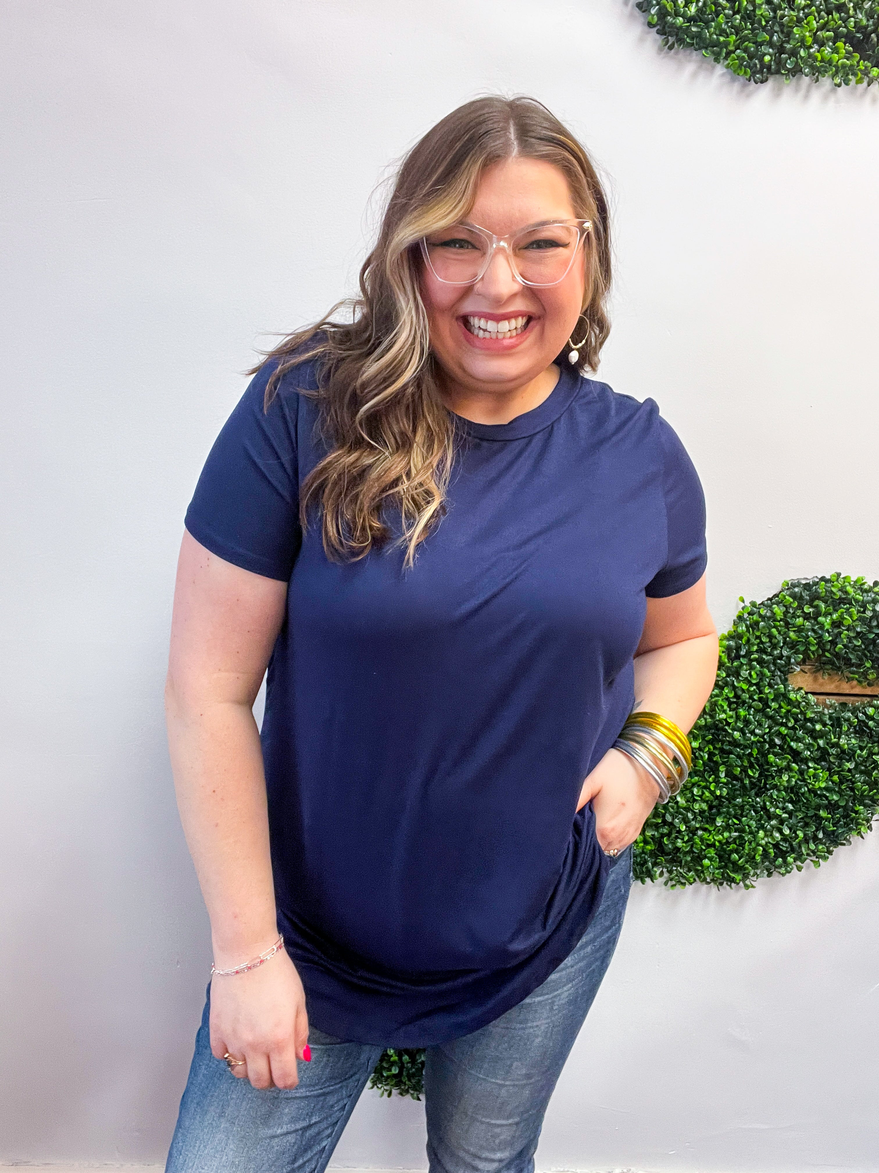 Butter Soft Bliss Tee in Navy