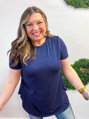 Butter Soft Bliss Tee in Navy