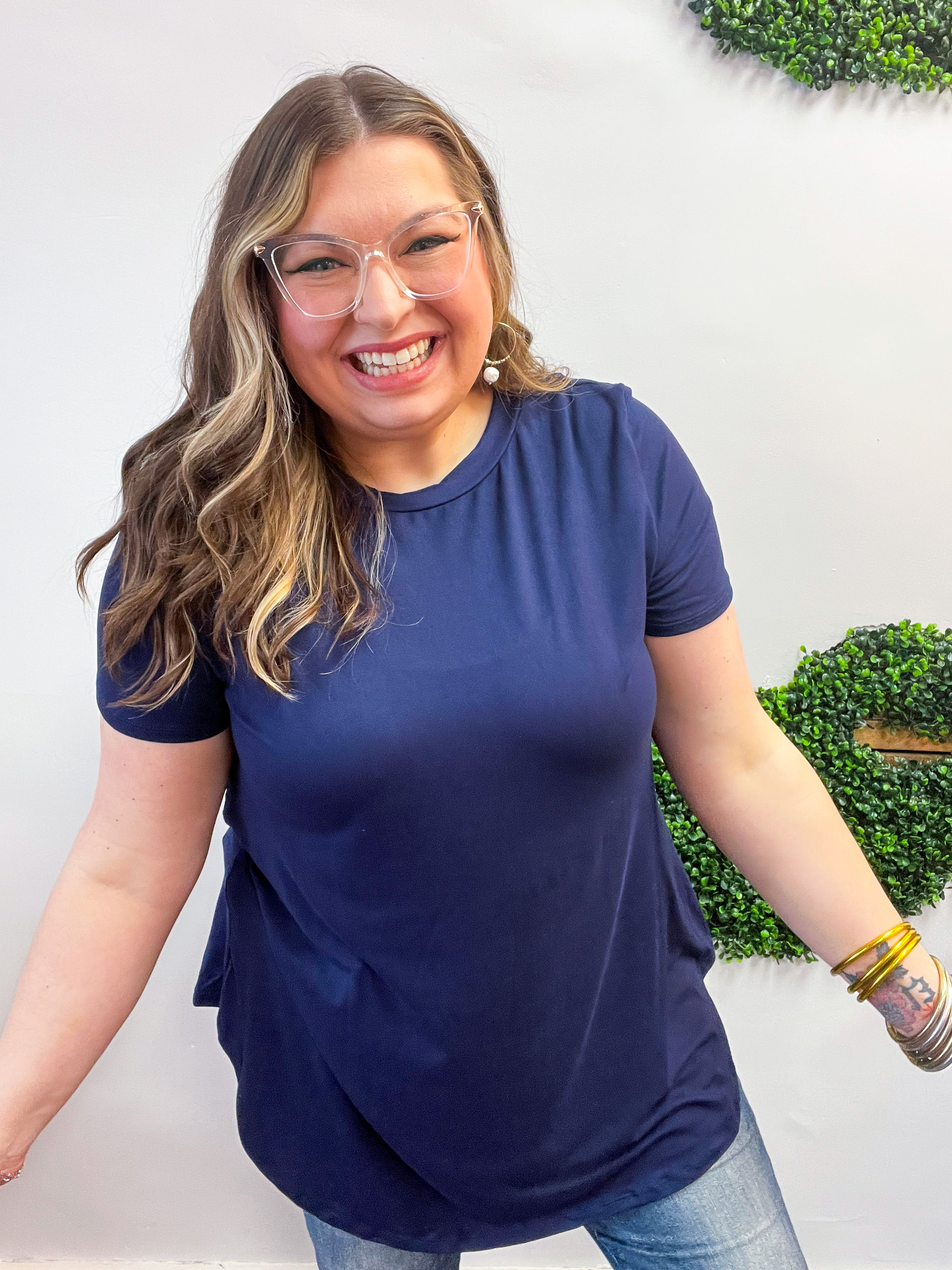 Butter Soft Bliss Tee in Navy