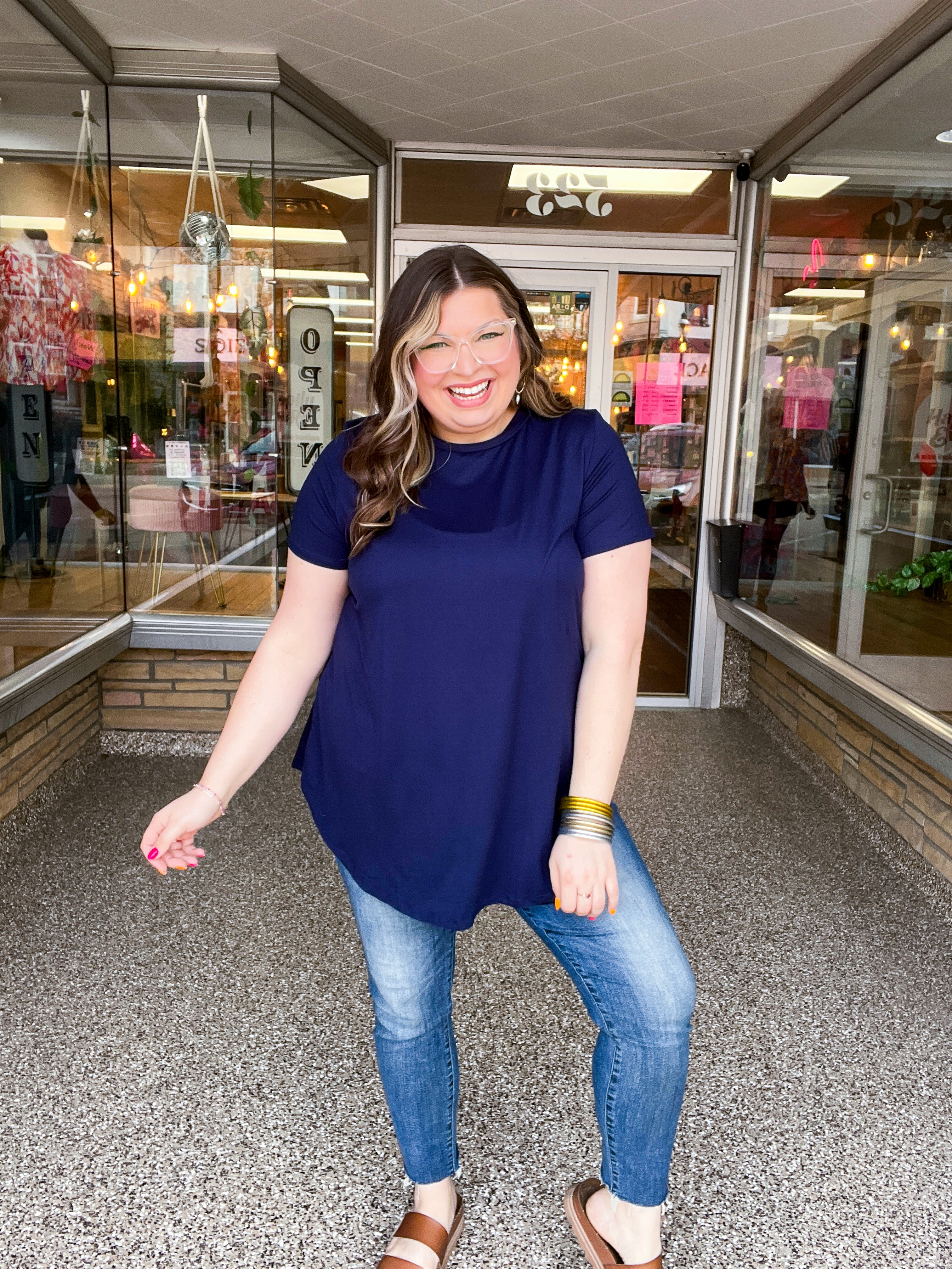 Butter Soft Bliss Tee in Navy