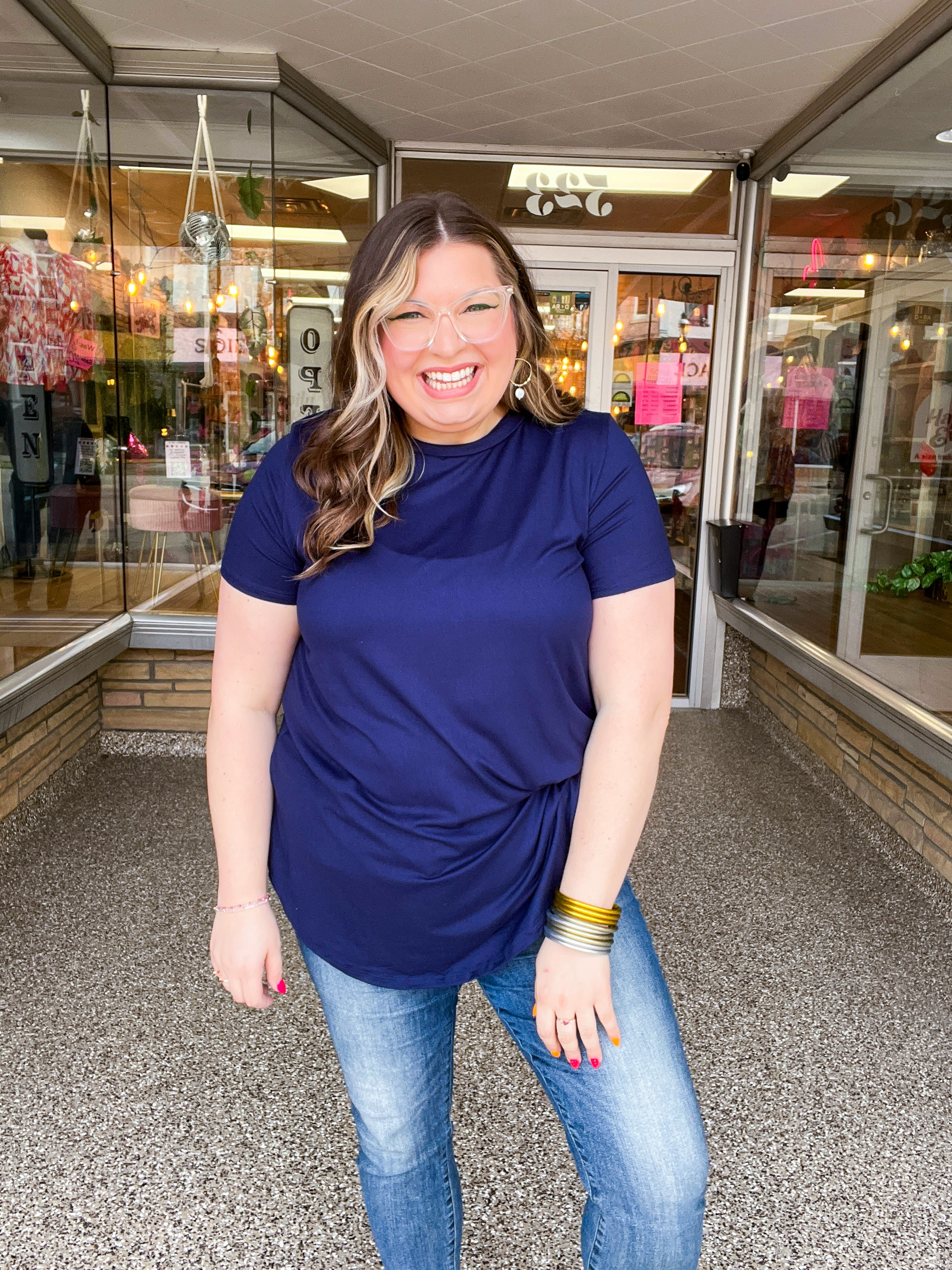 Butter Soft Bliss Tee in Navy
