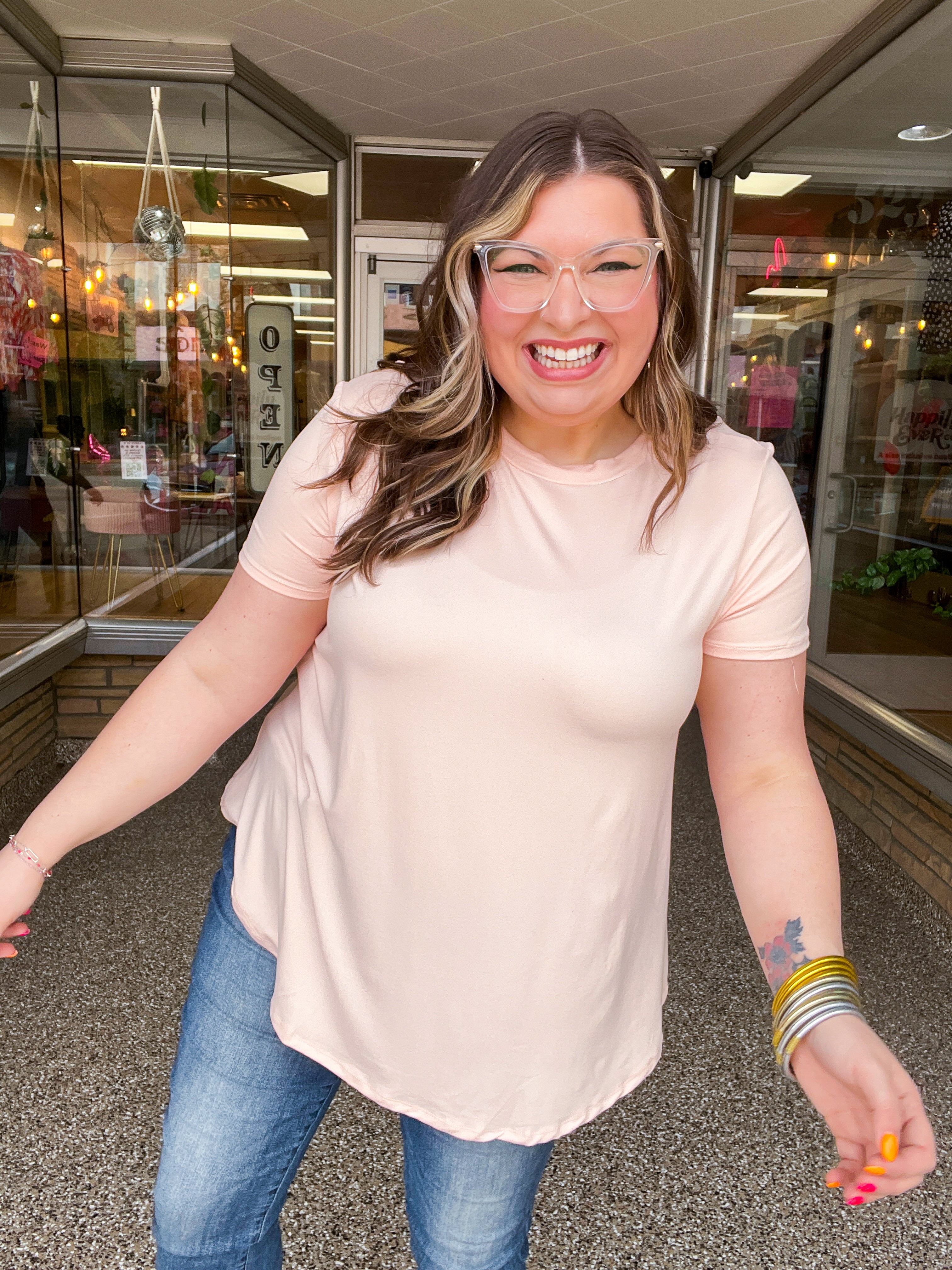 Butter Soft Bliss Tee in Blush