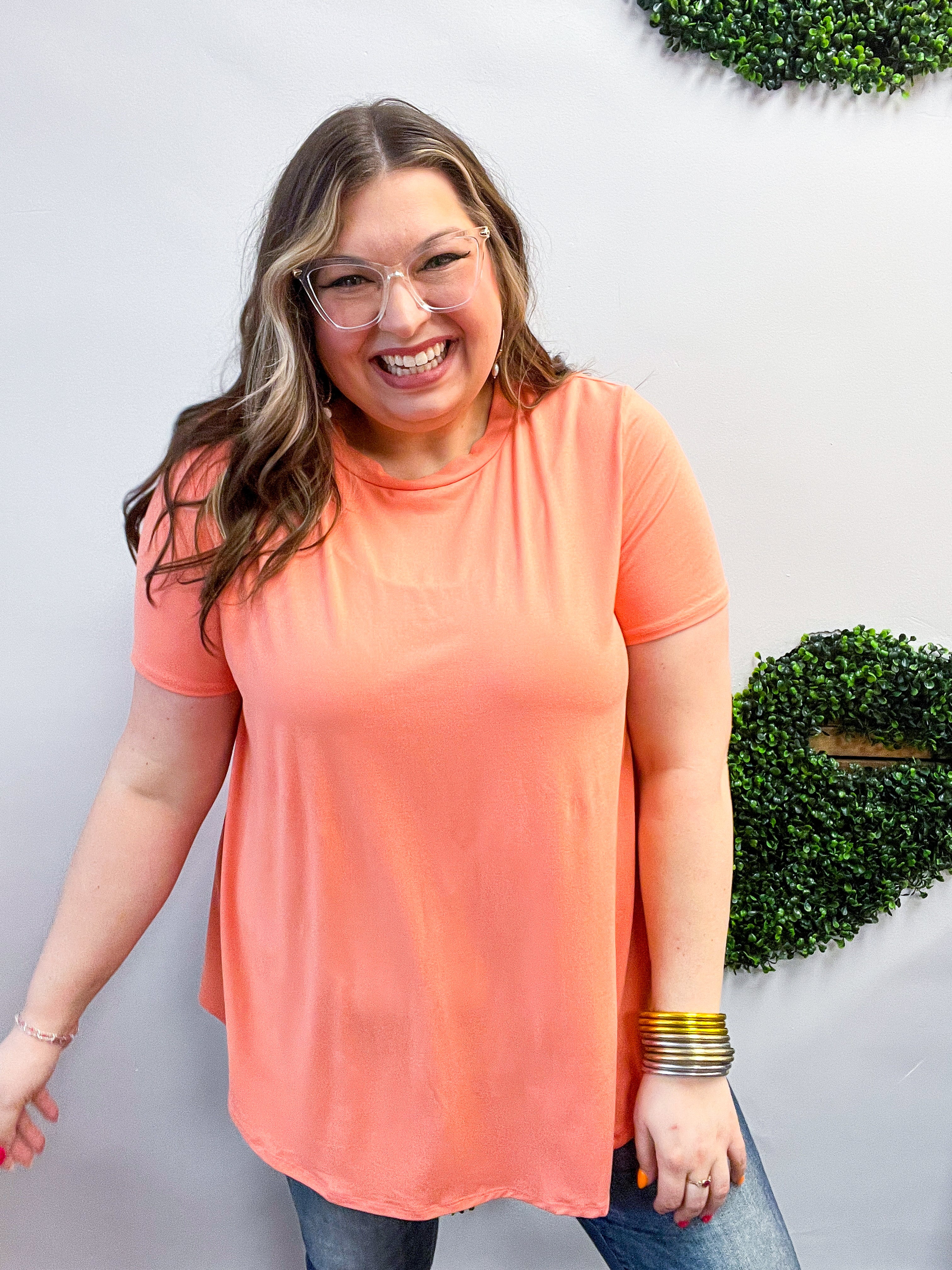 Butter Soft Bliss Tee in Coral