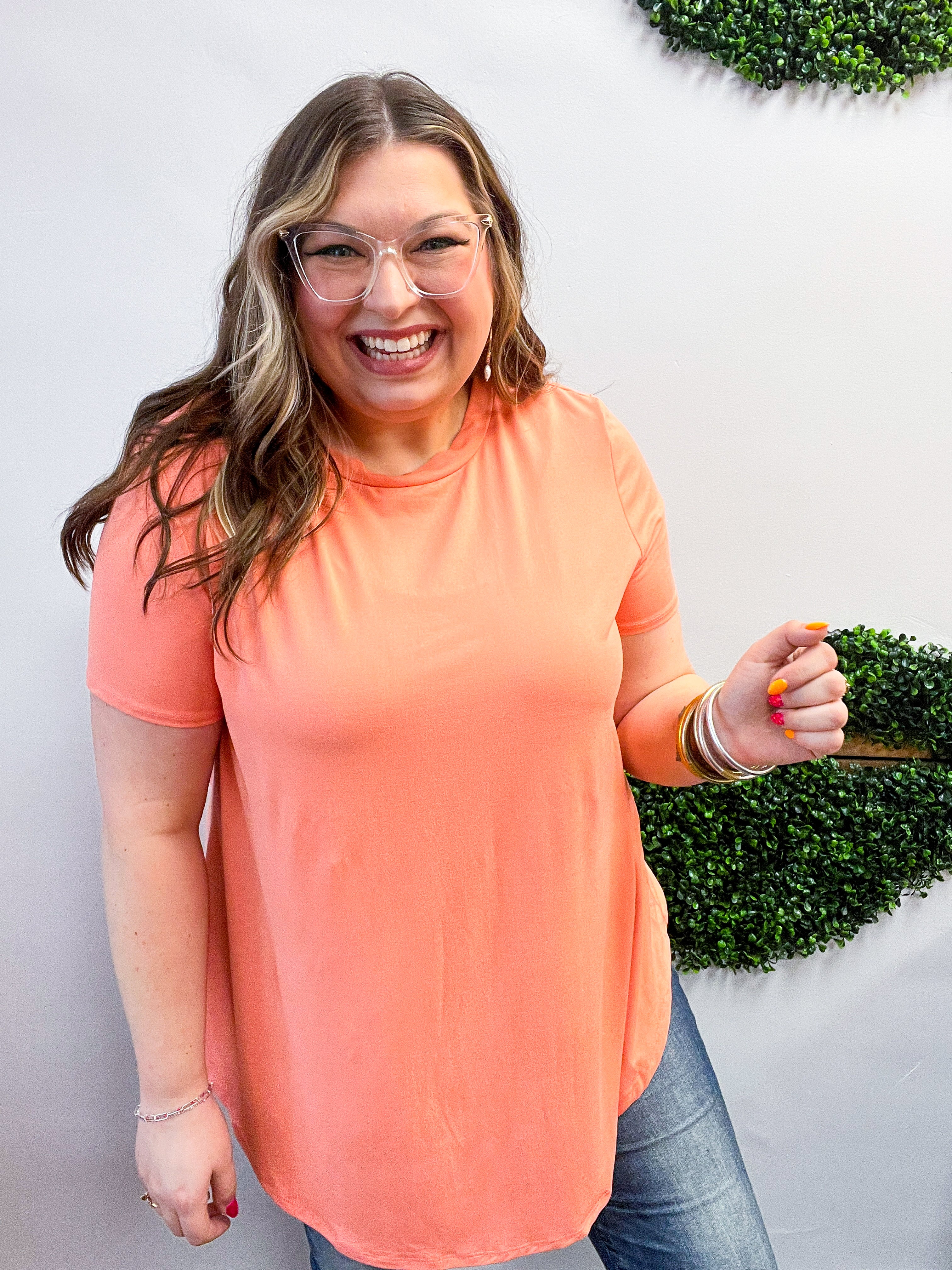 Butter Soft Bliss Tee in Coral