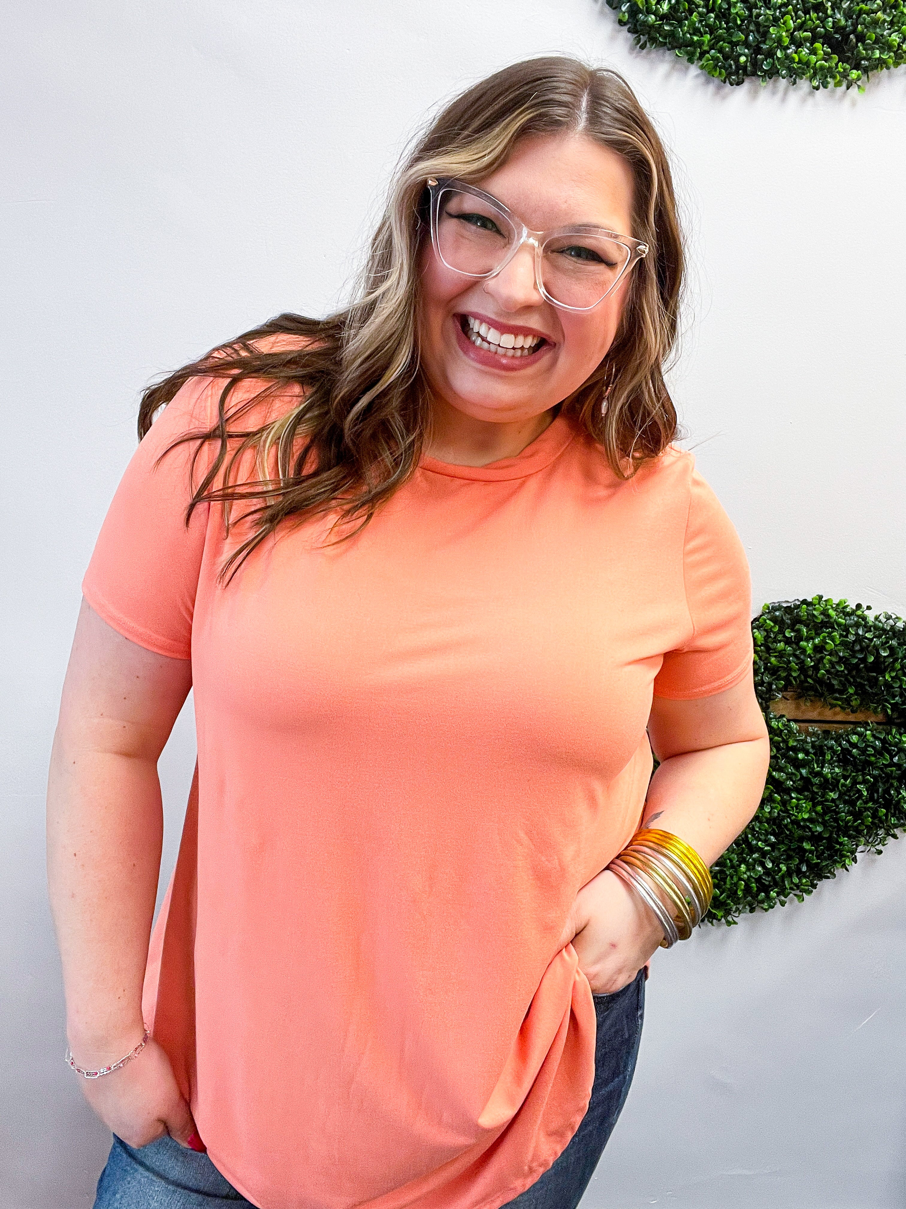 Butter Soft Bliss Tee in Coral