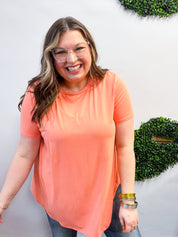 Butter Soft Bliss Tee in Coral