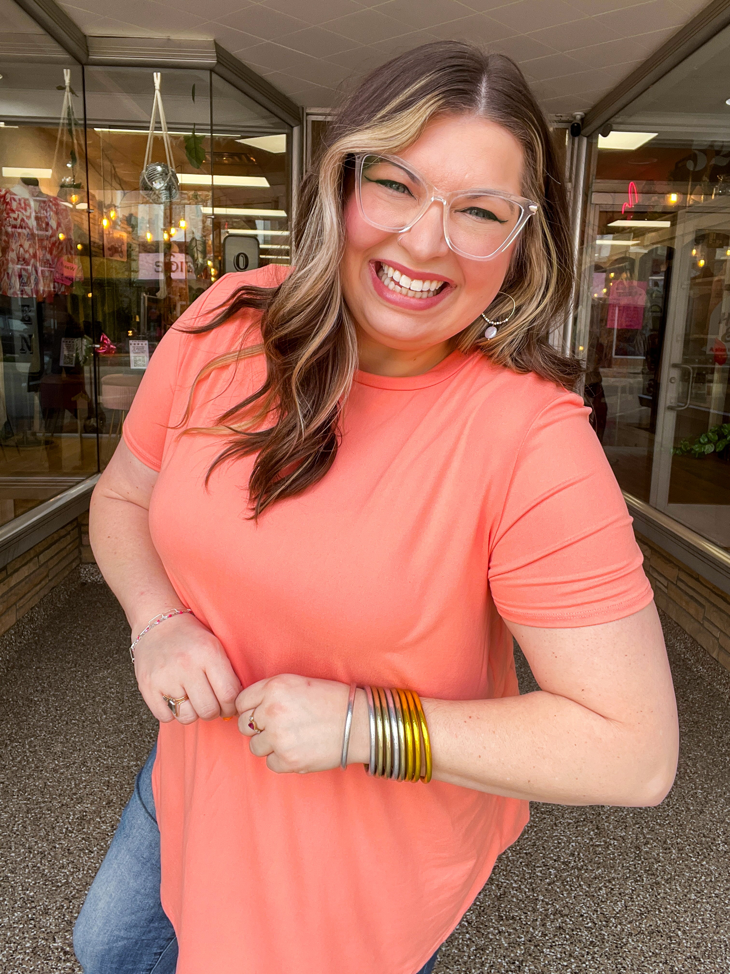 Butter Soft Bliss Tee in Coral