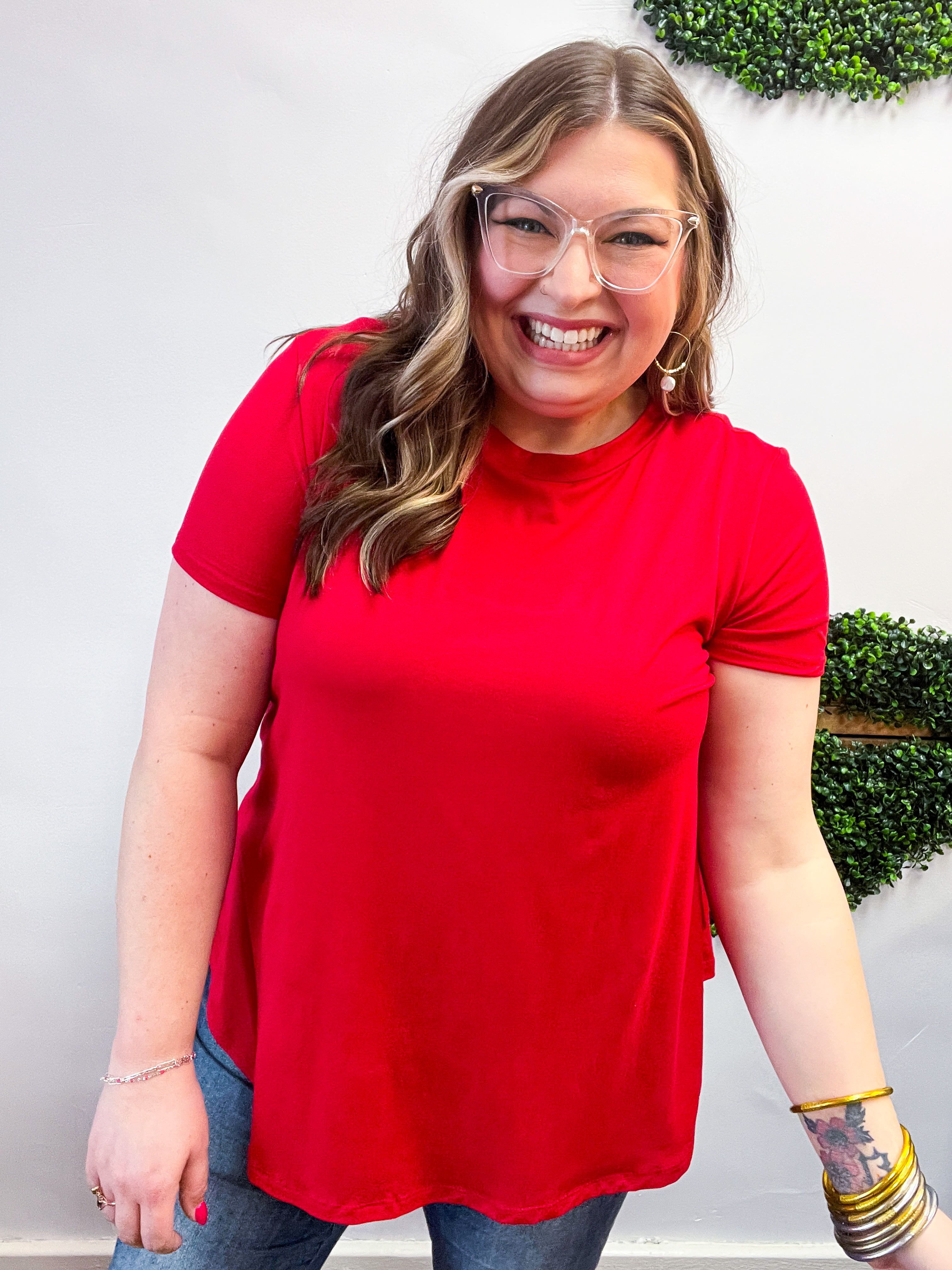 Butter Soft Bliss Tee in Red