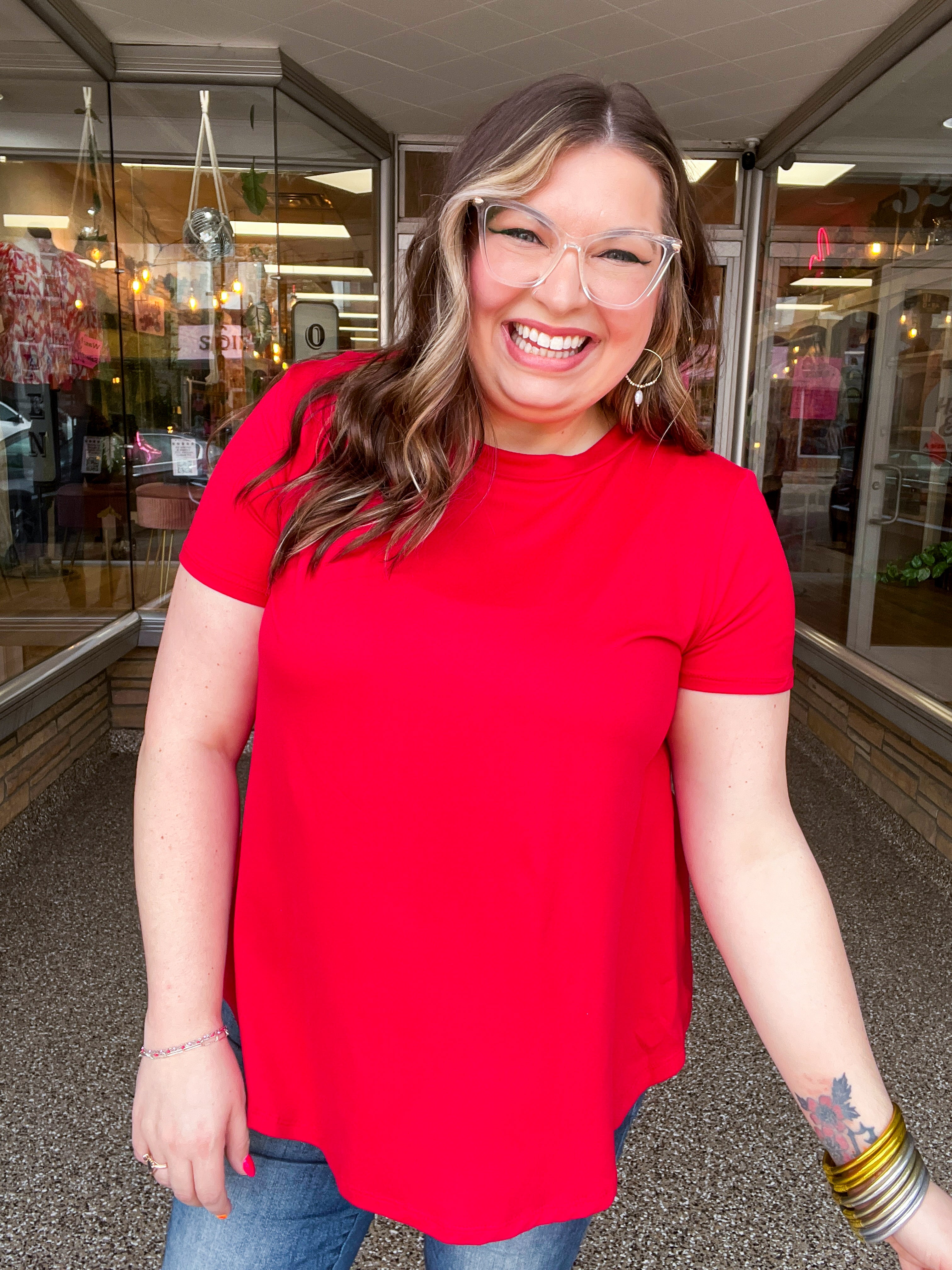 Butter Soft Bliss Tee in Red