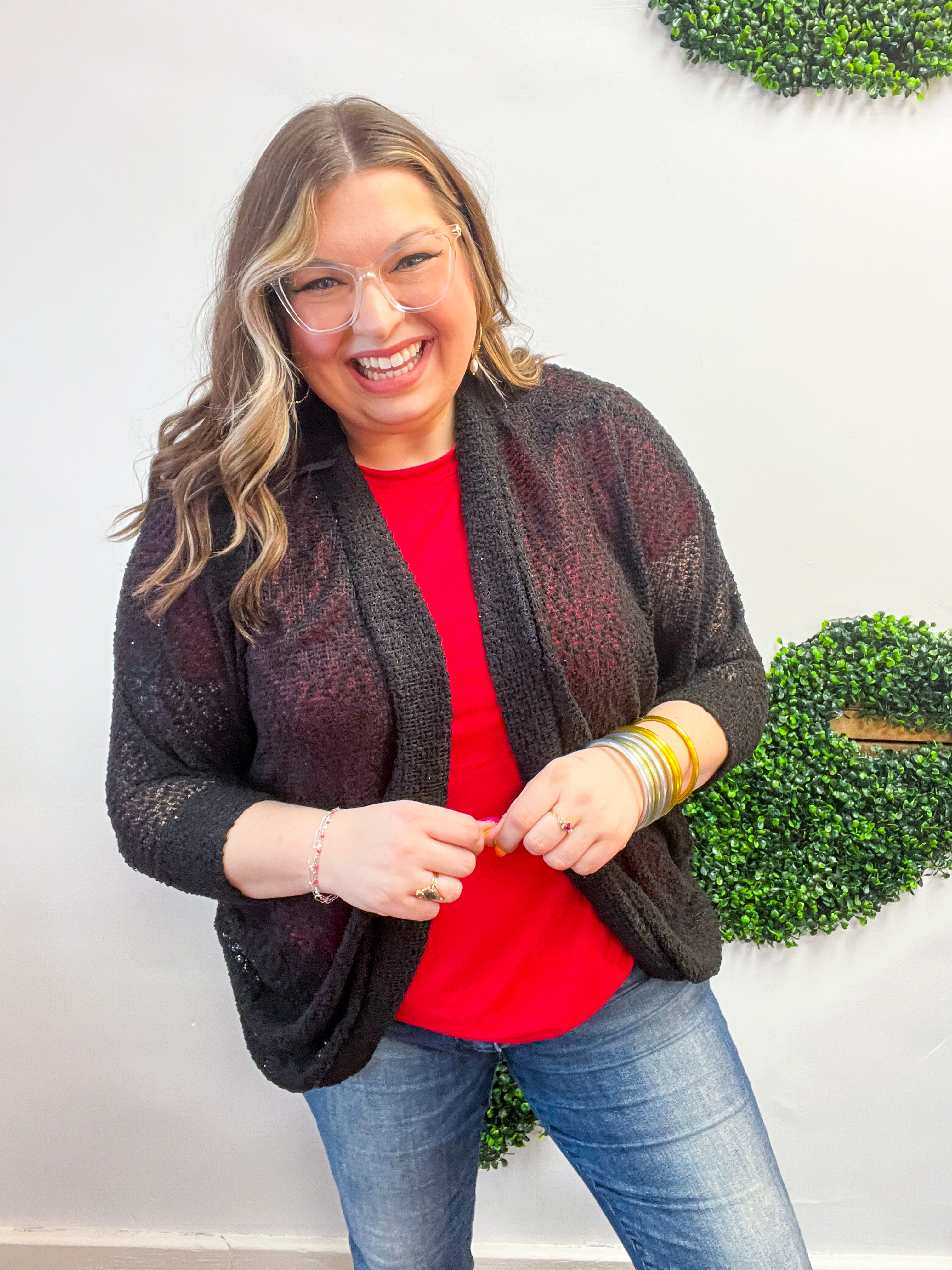 Countryside Comfort Cardigan in Black