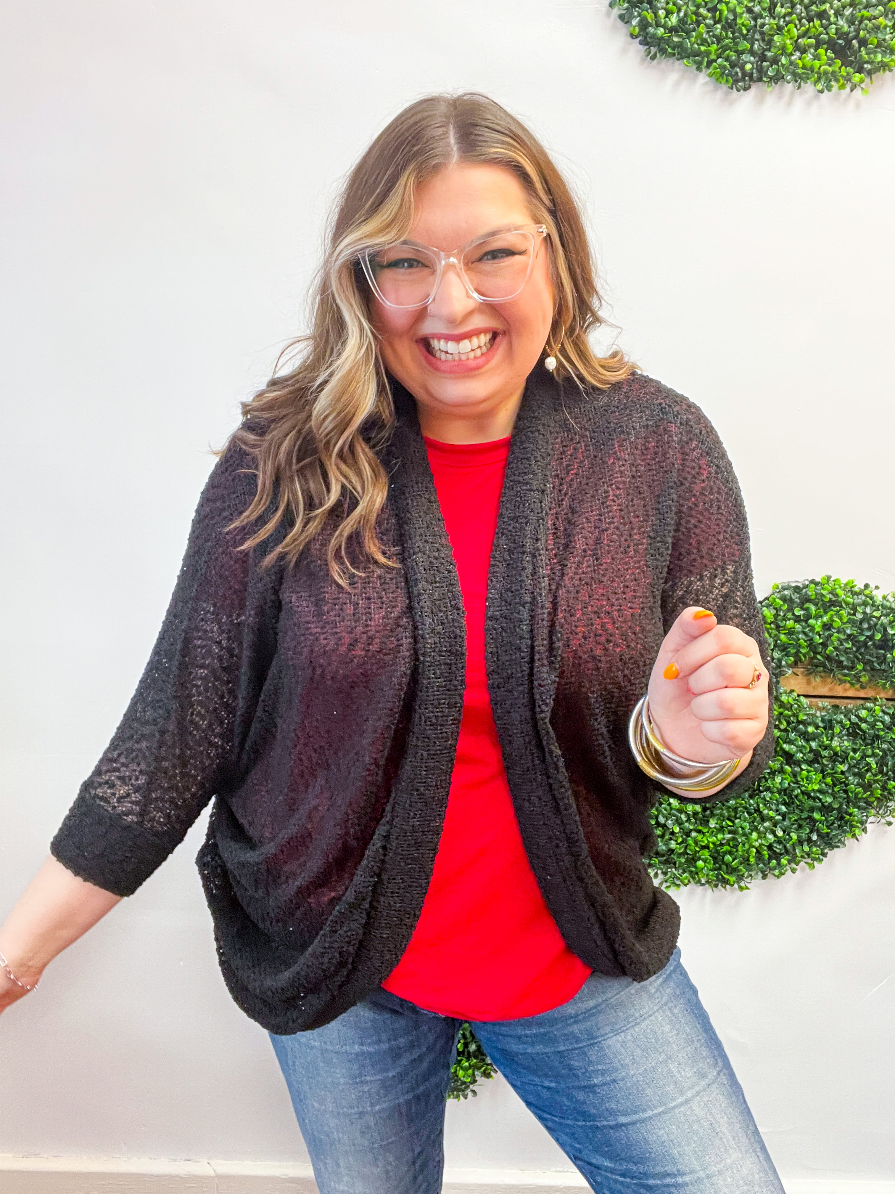 Countryside Comfort Cardigan in Black