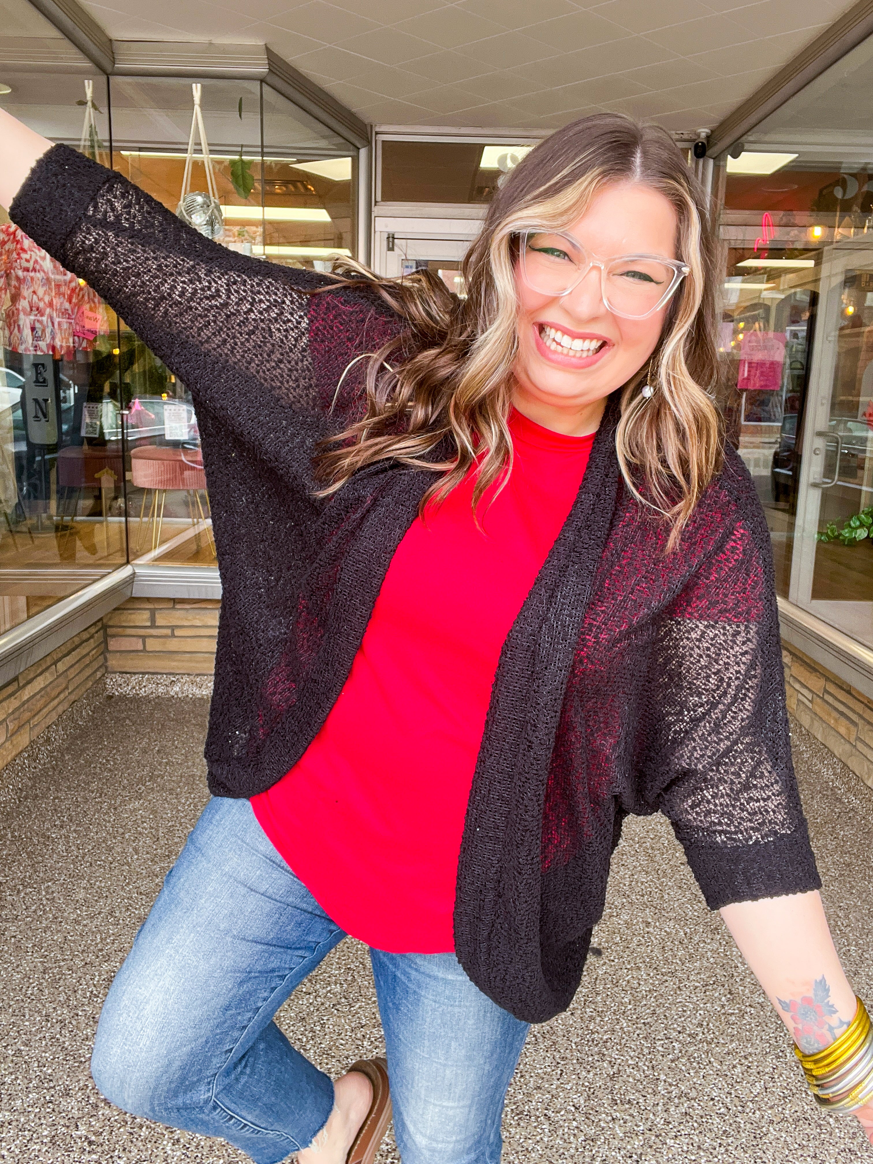 Countryside Comfort Cardigan in Black