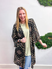 Country Charm Kimono in Black