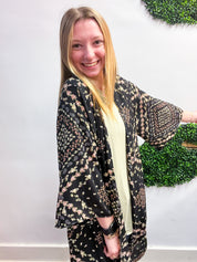 Country Charm Kimono in Black