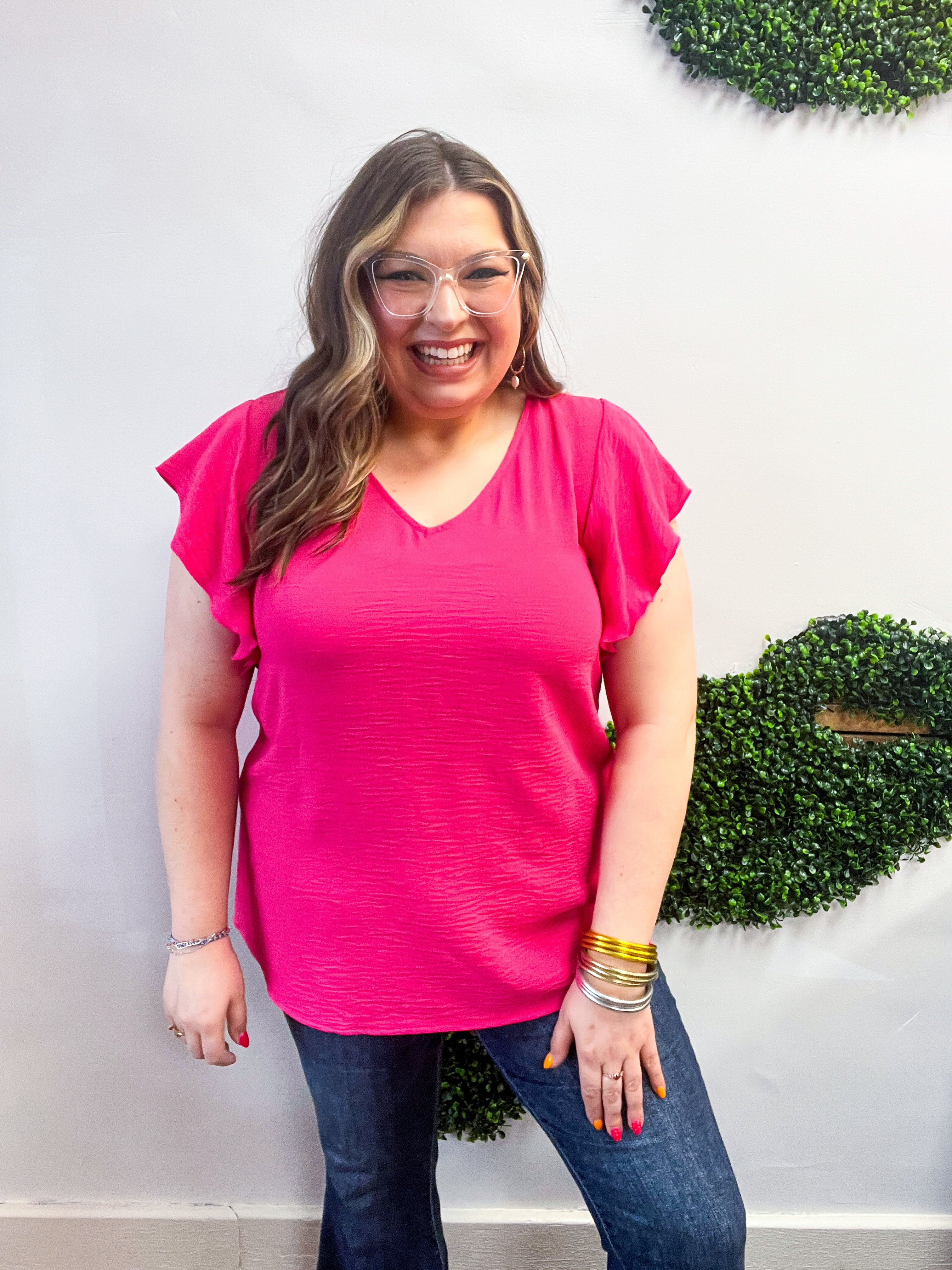 Pink Pop Flutter Top