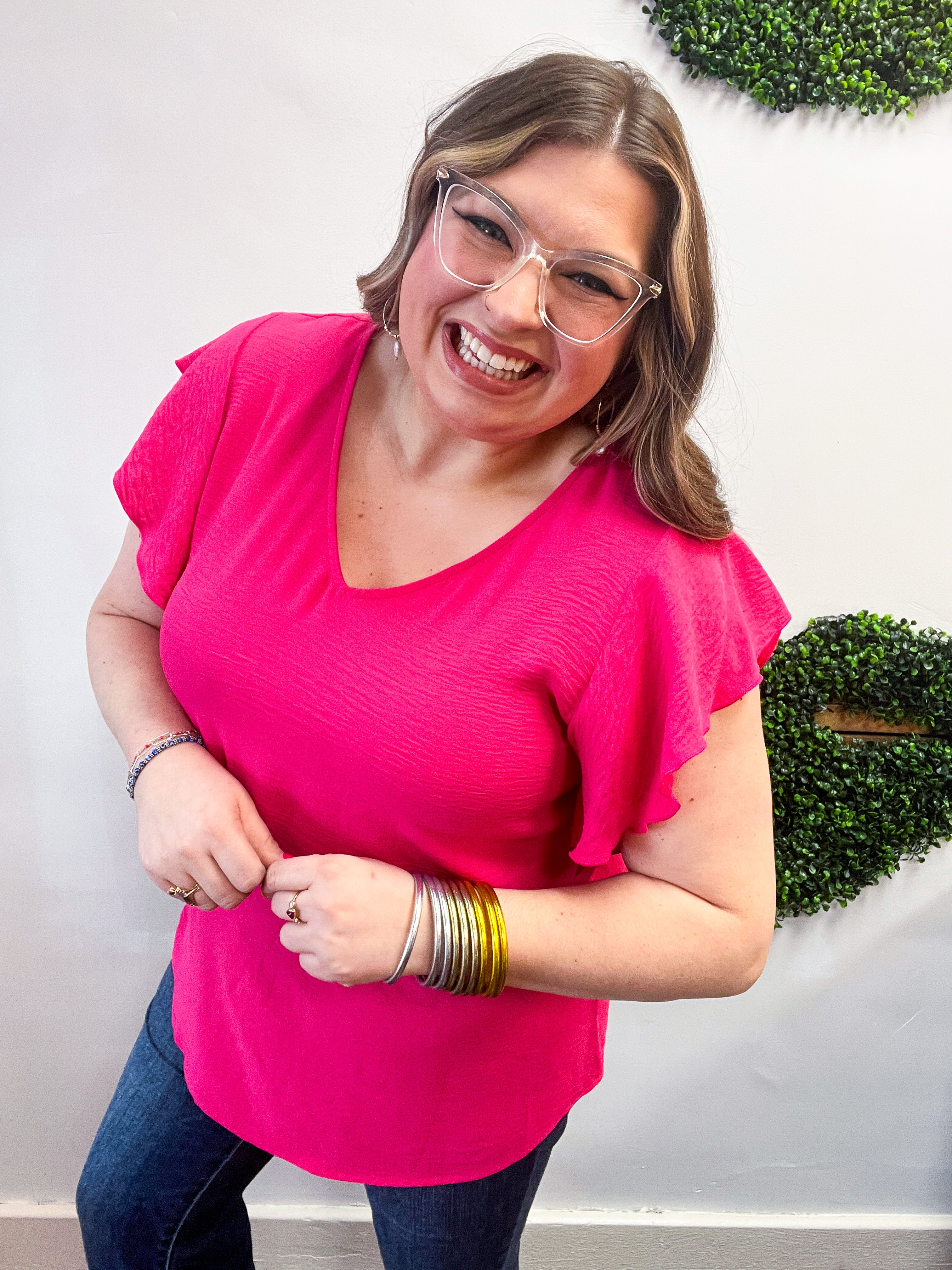 Pink Pop Flutter Top
