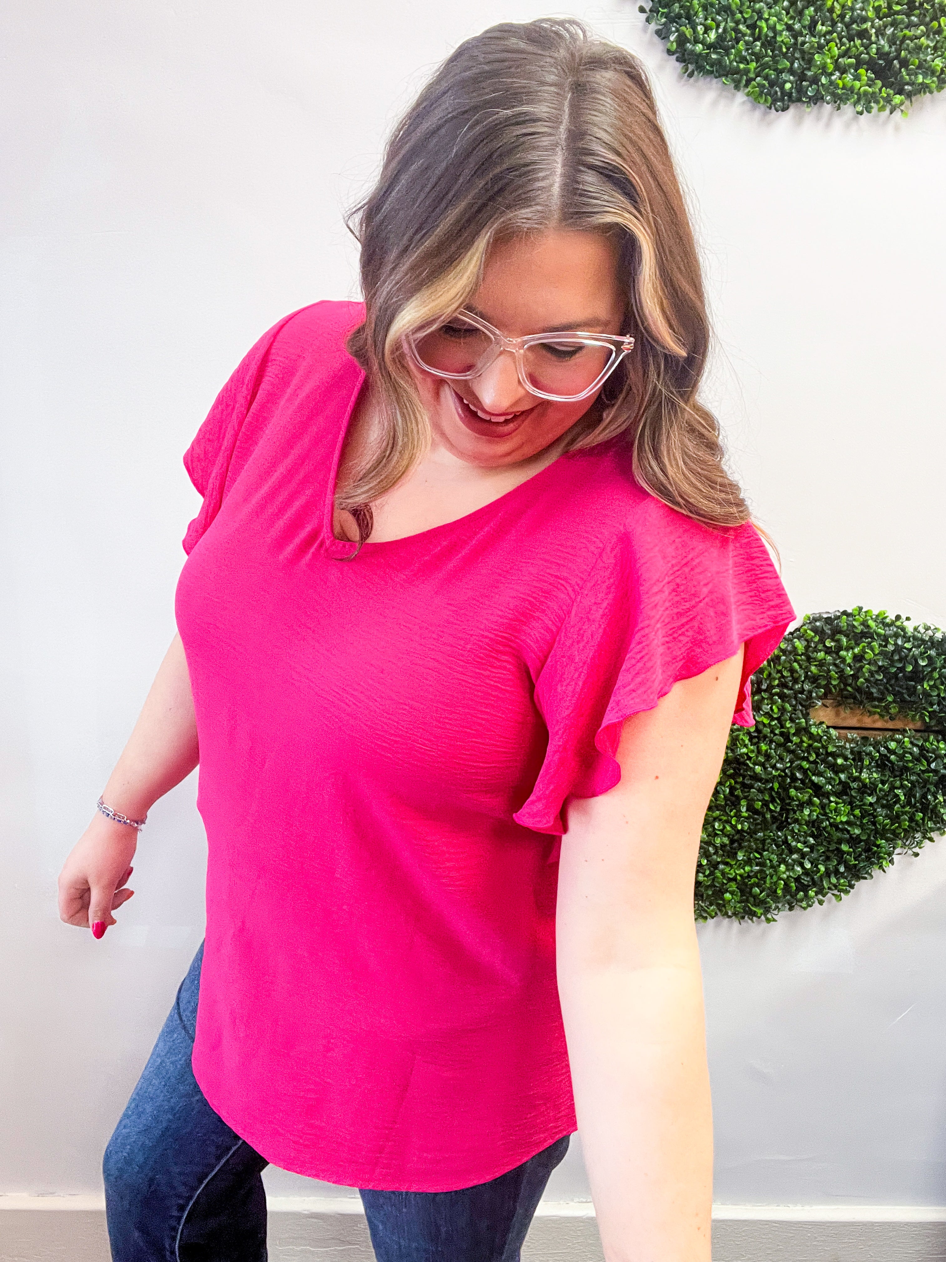 Pink Pop Flutter Top