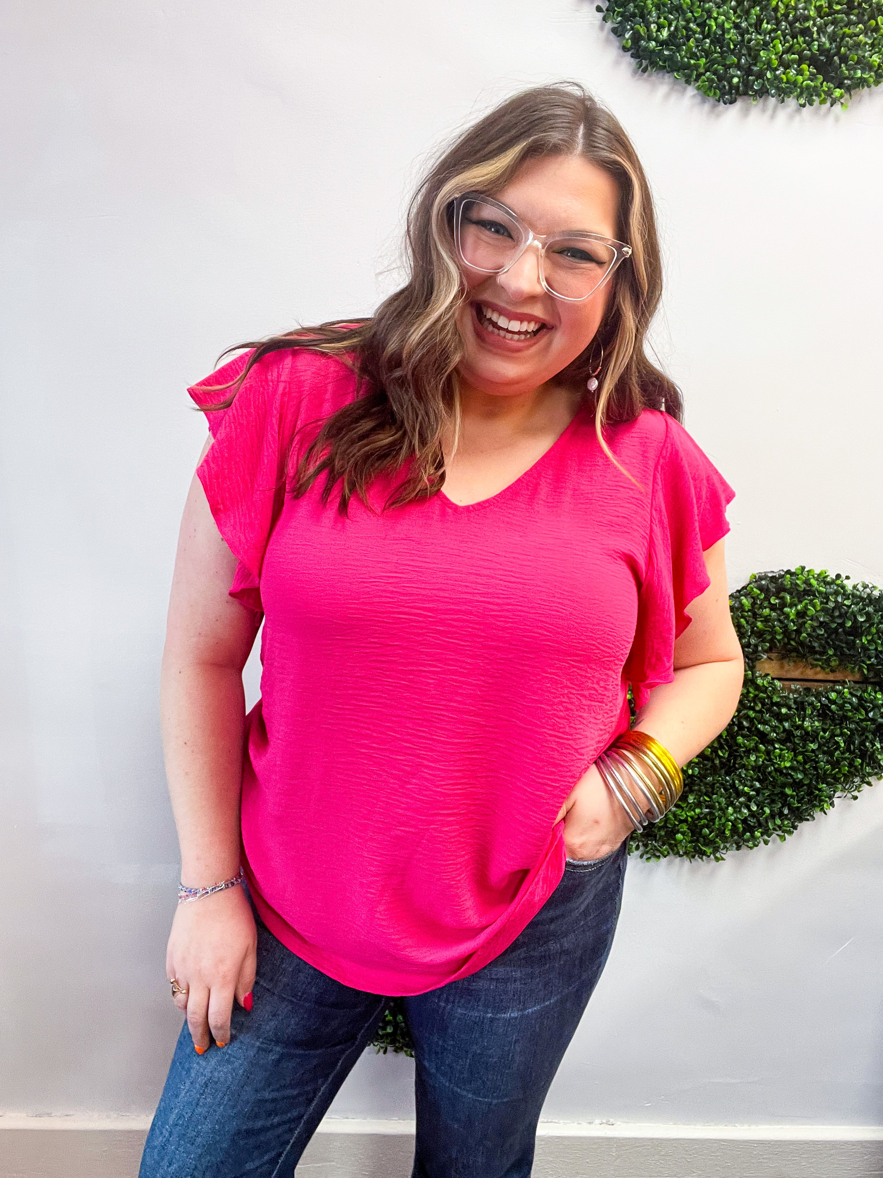 Pink Pop Flutter Top
