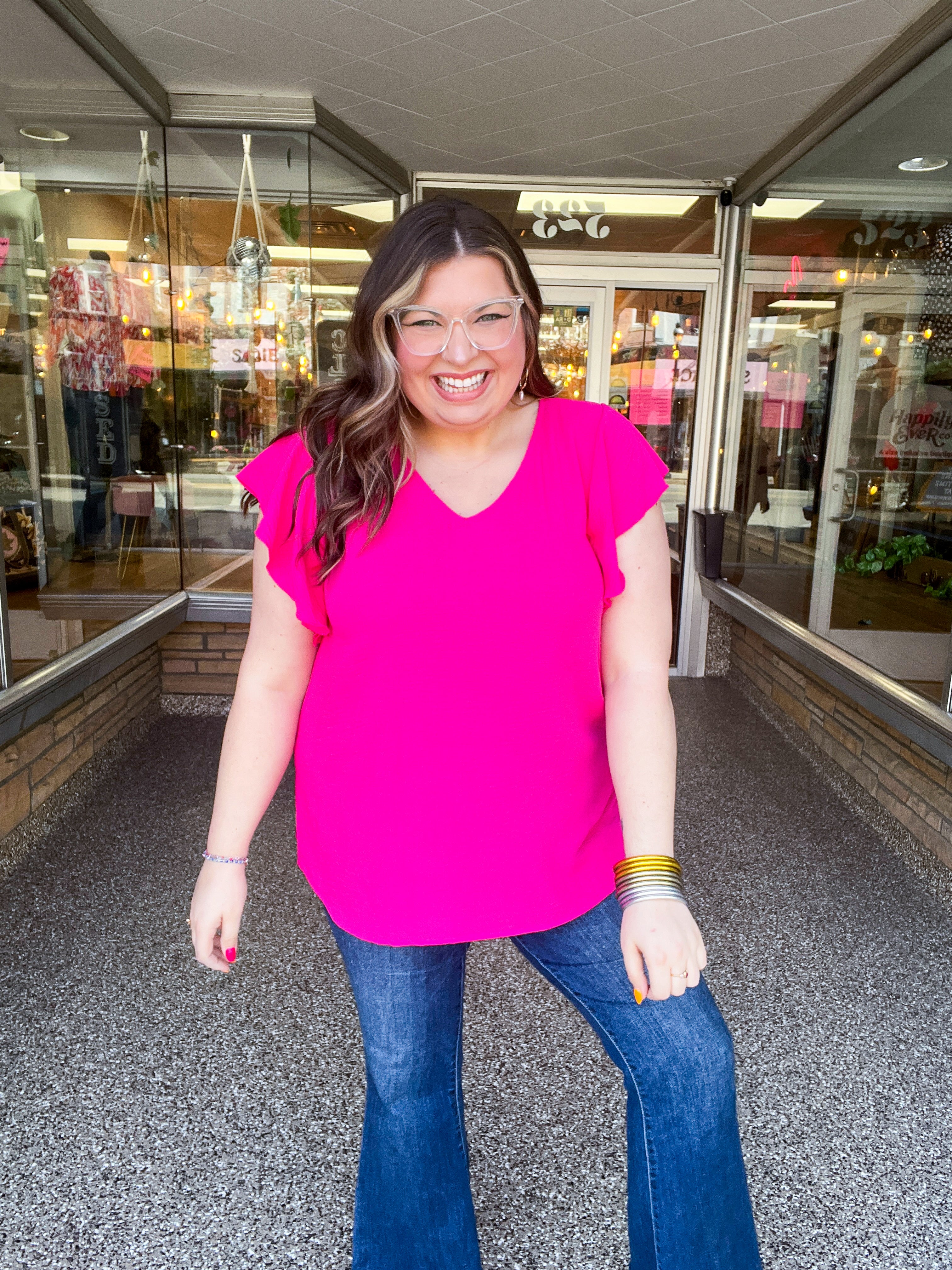 Pink Pop Flutter Top