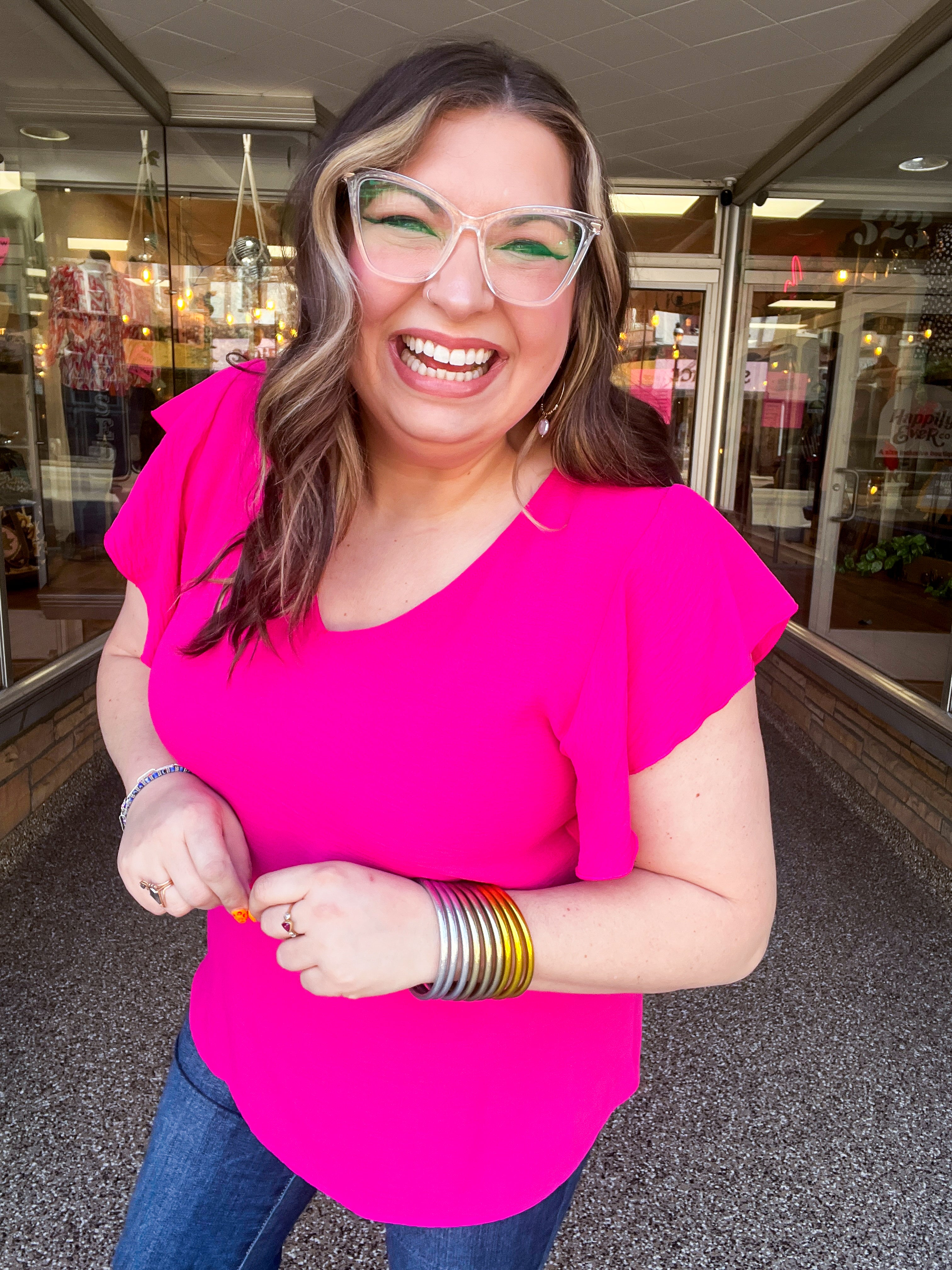Pink Pop Flutter Top