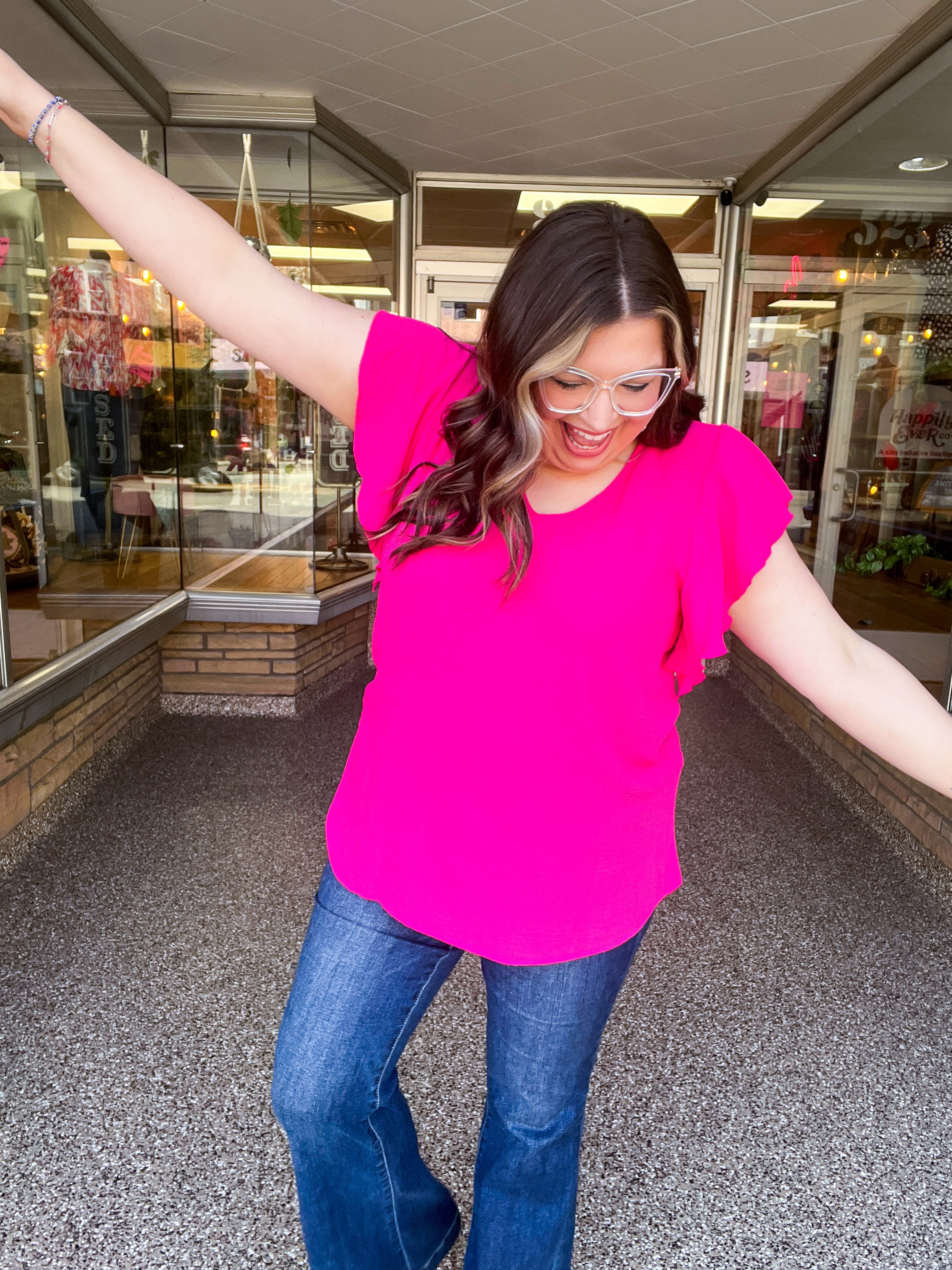 Pink Pop Flutter Top