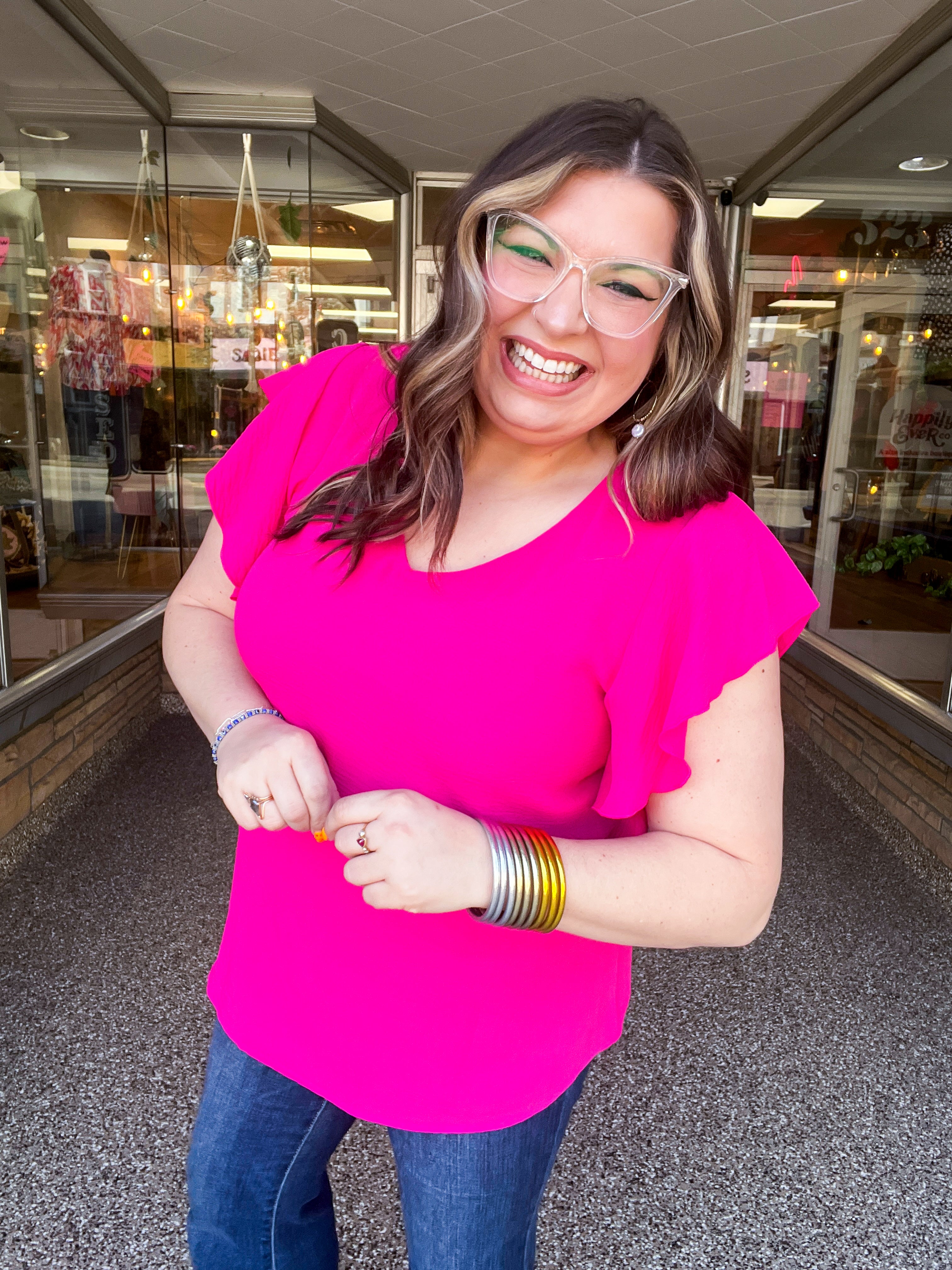 Pink Pop Flutter Top