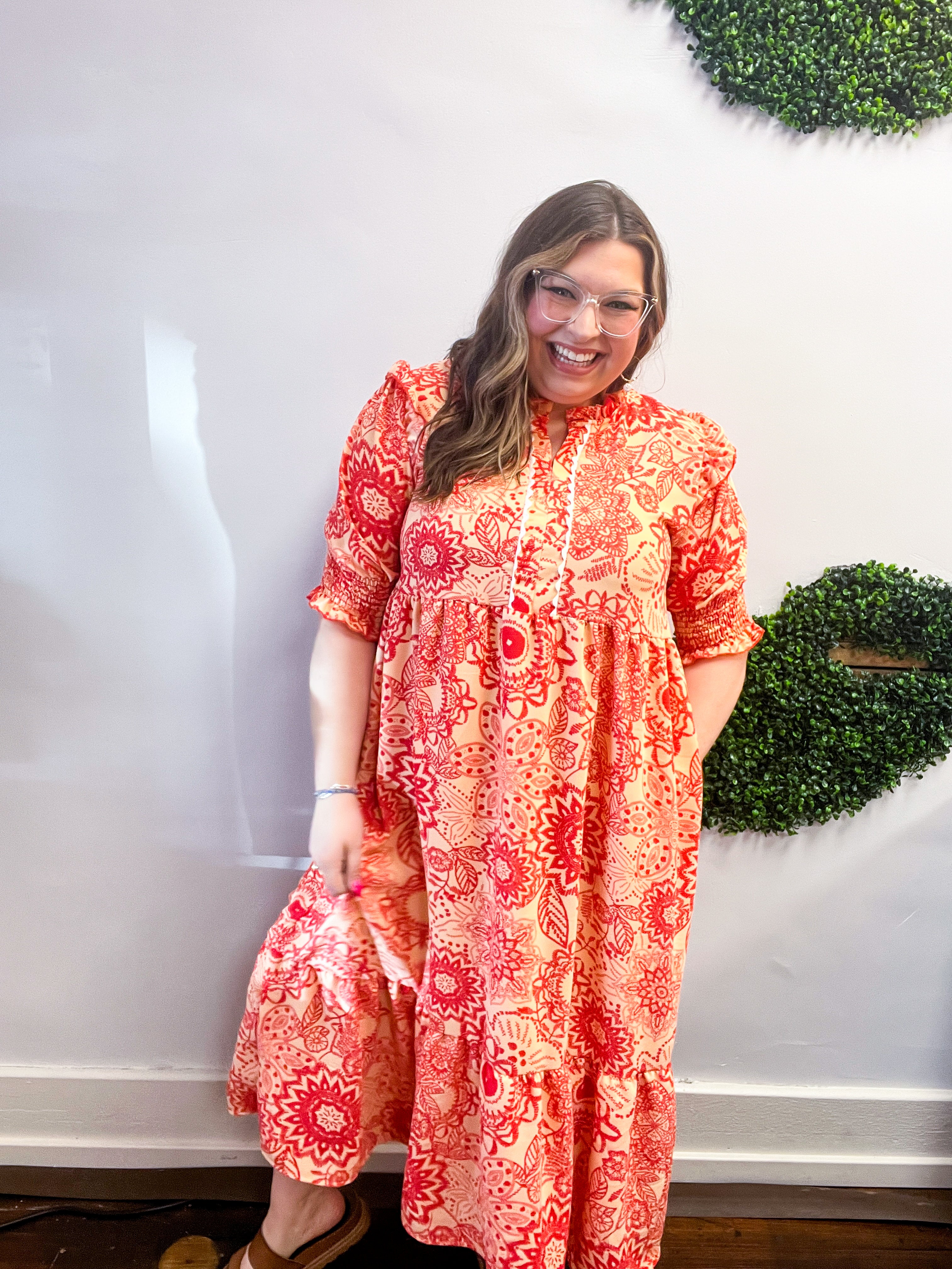 Sun-Kissed Petals Maxi Dress